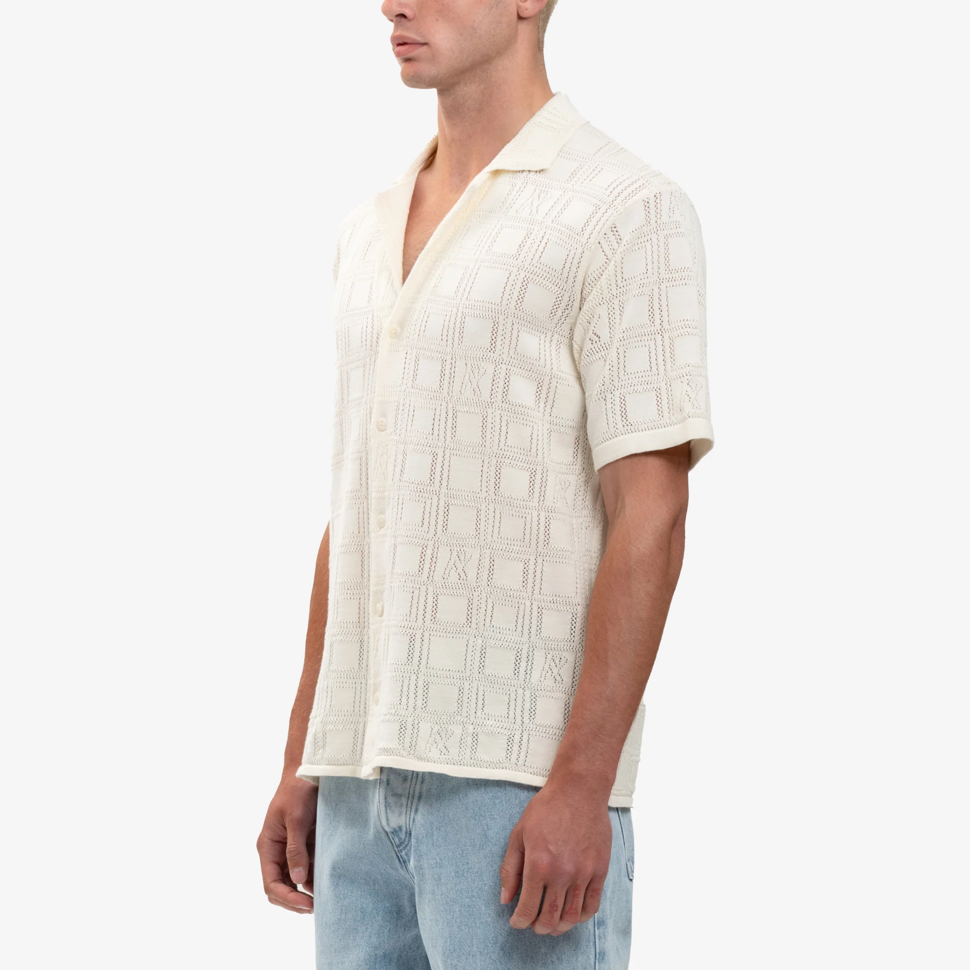 Chalk Lace Knit Shirt - Image 3