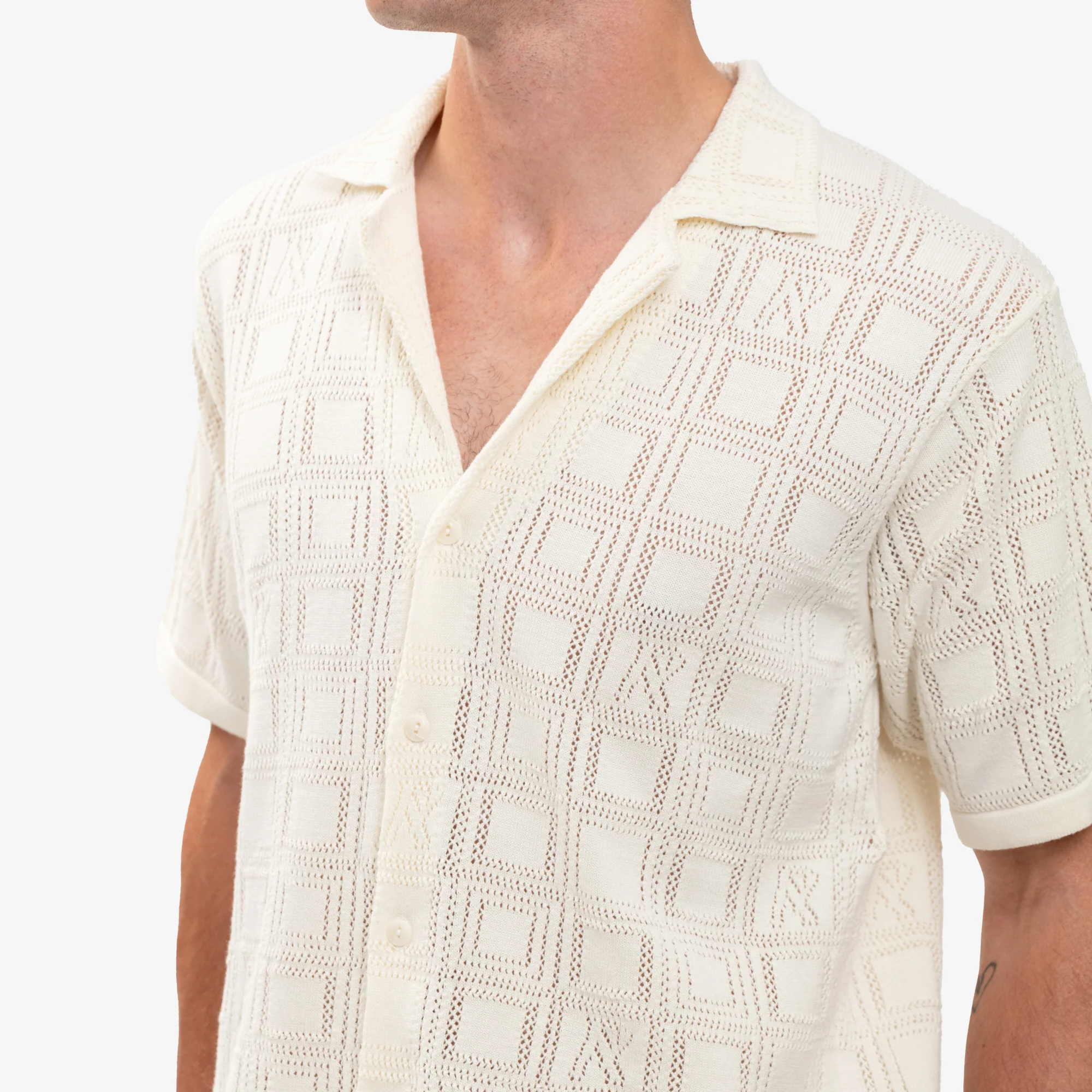 Chalk Lace Knit Shirt - Image 5