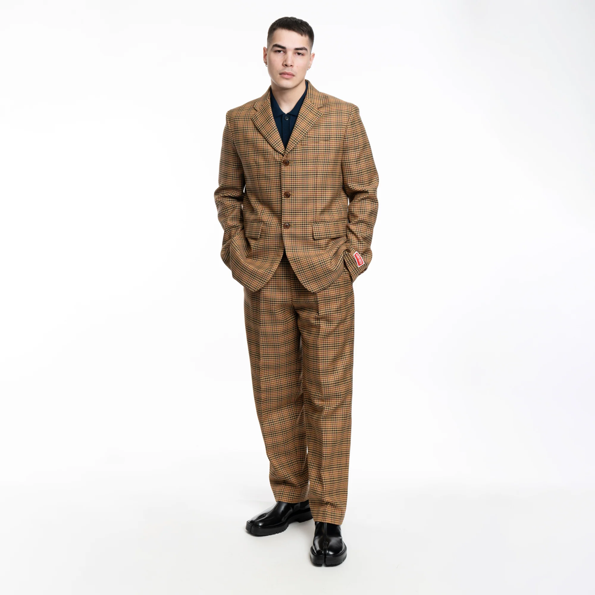 Checked 3 Button Slim Jacket - Image 2