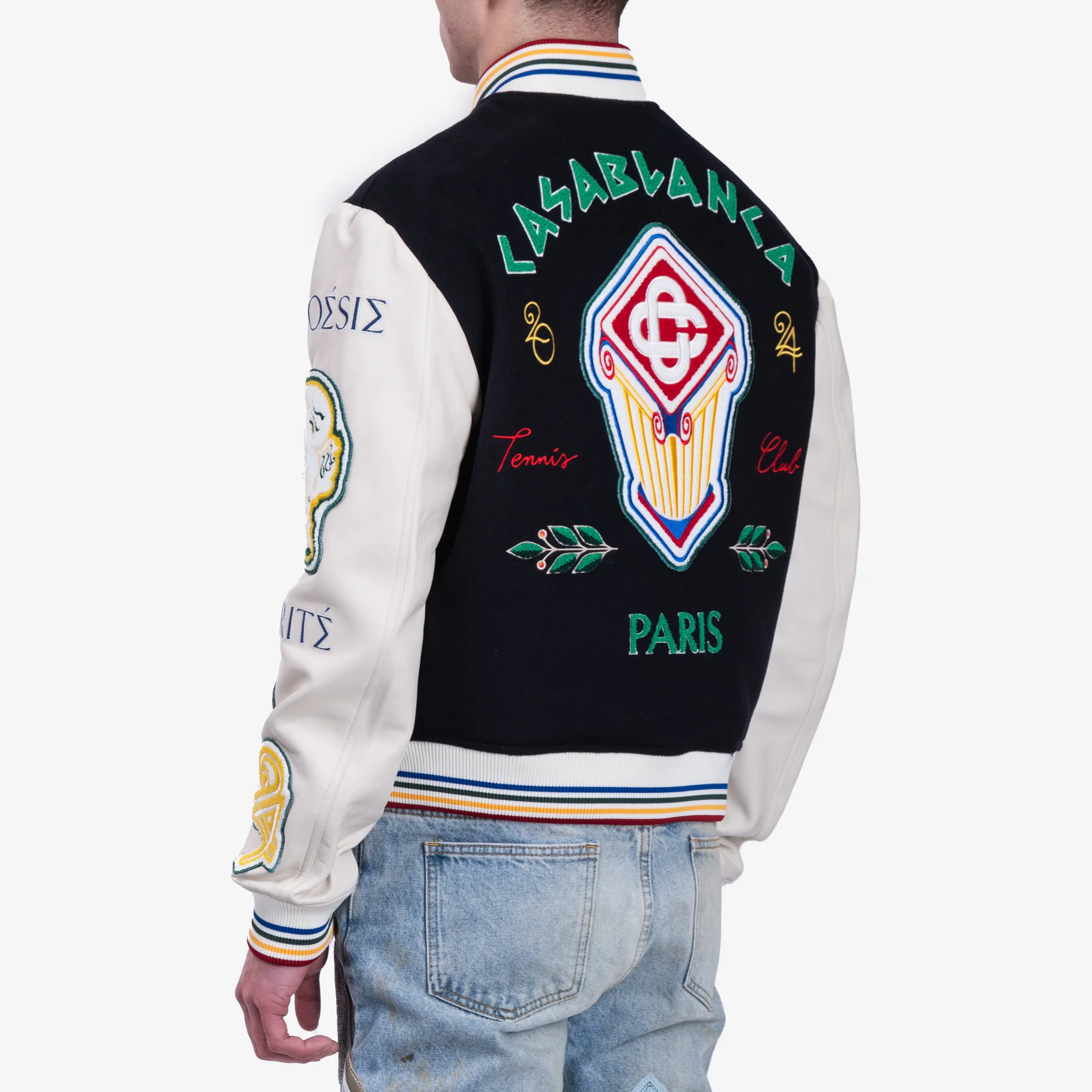 Chenille Patchwork Bomber Jacket - Image 4