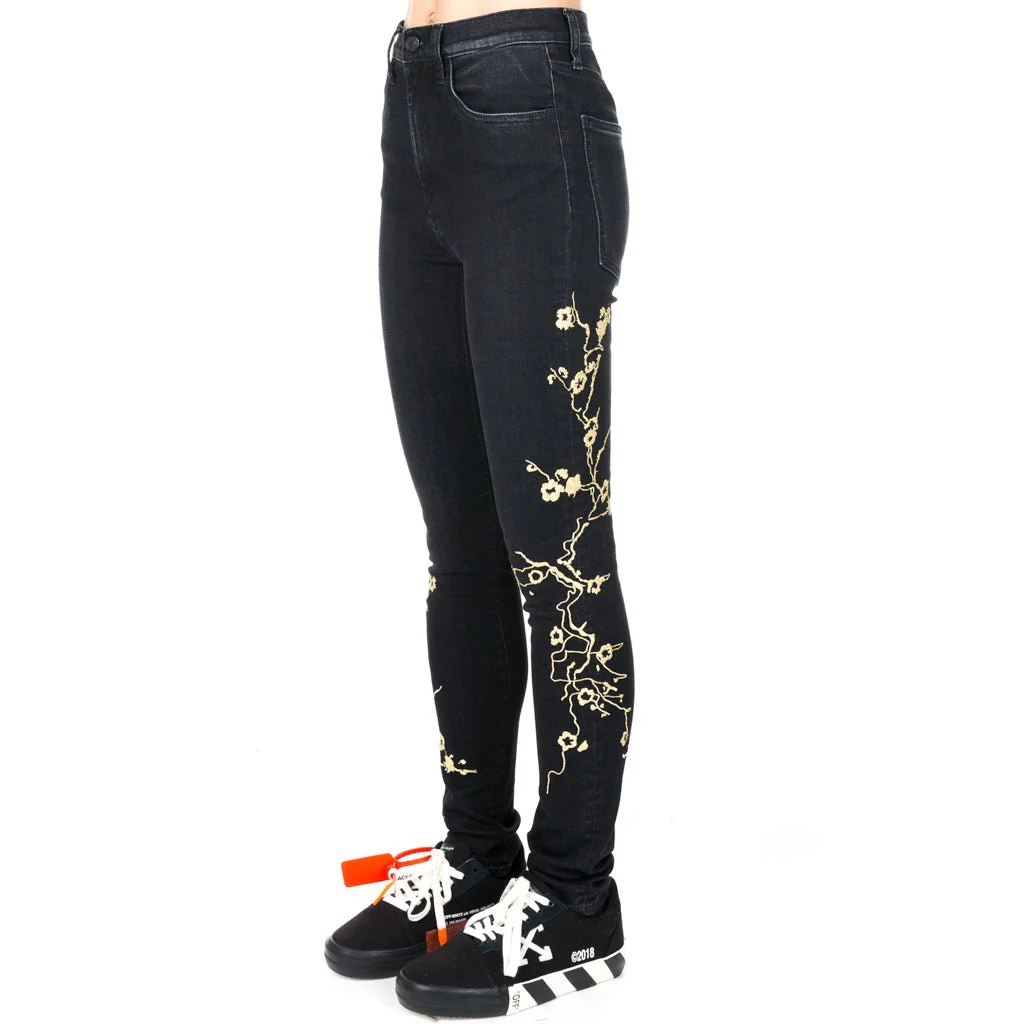 Womens Cherry Blossom Skinny Jeans - Image 2