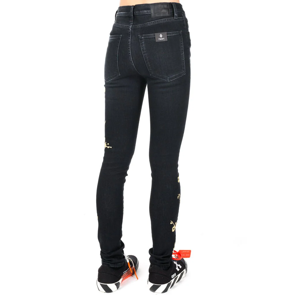 Womens Cherry Blossom Skinny Jeans - Image 3