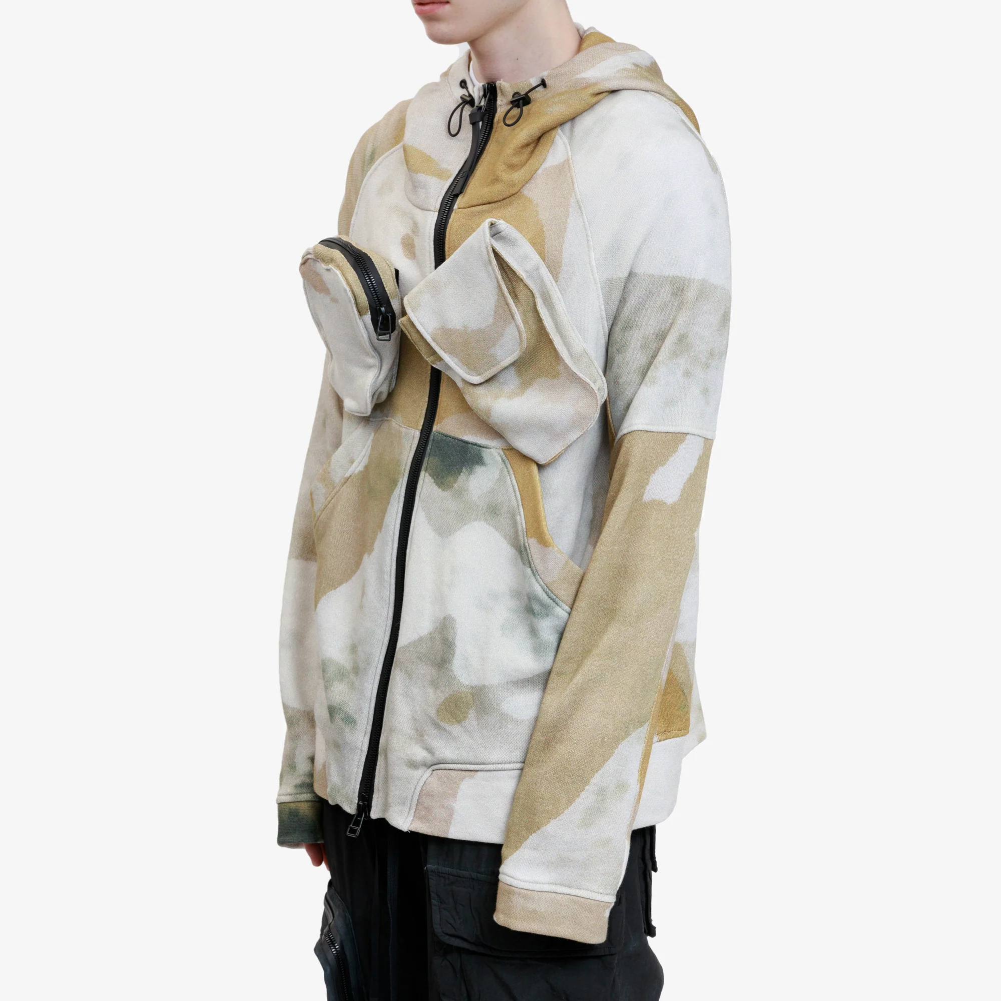 Contrasting Utility Zip Hoodie - Image 3