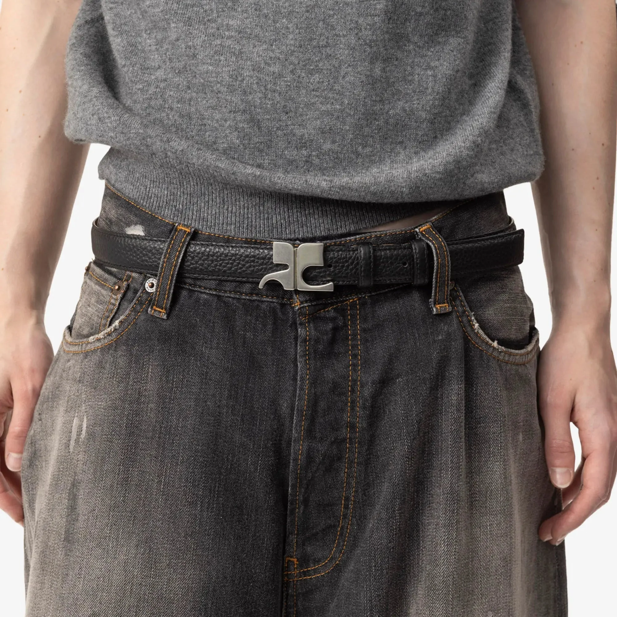 AC 25mm Grained Leather Belt - Image 2