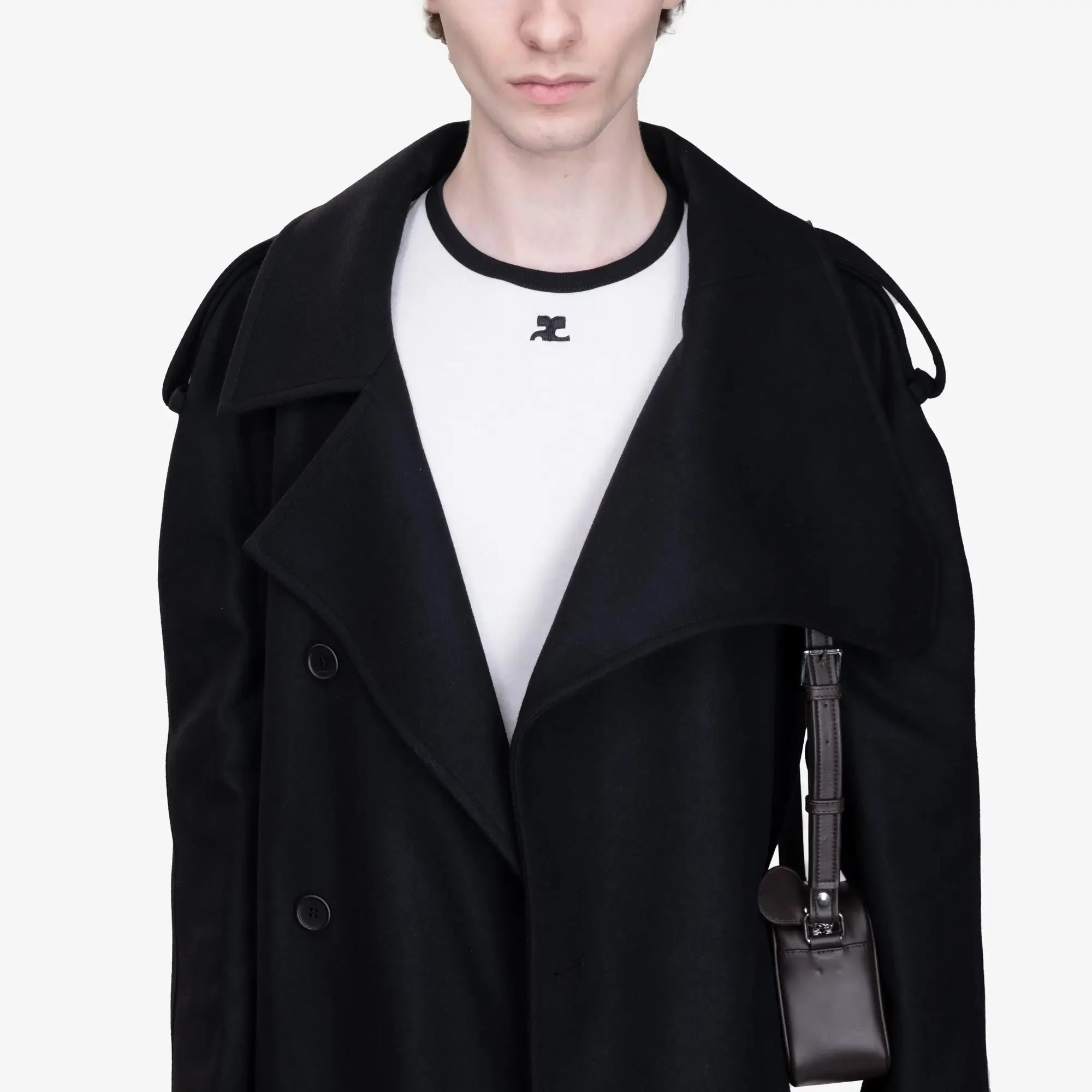 Oblique Wool Maxi Trench Coat - Image 5