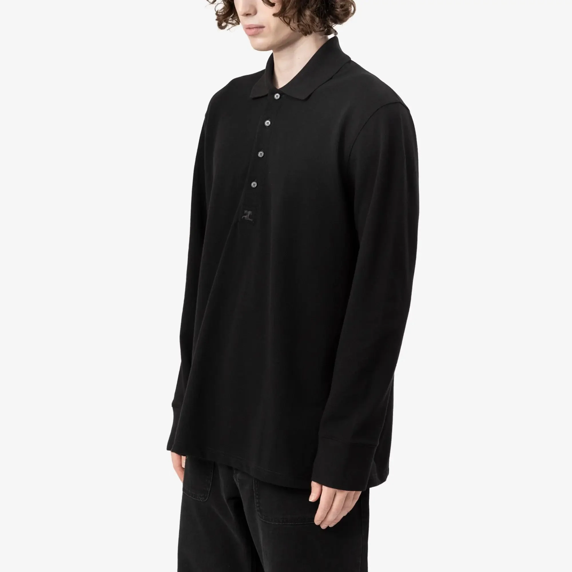 Oversized Long Sleeve Polo - Image 3