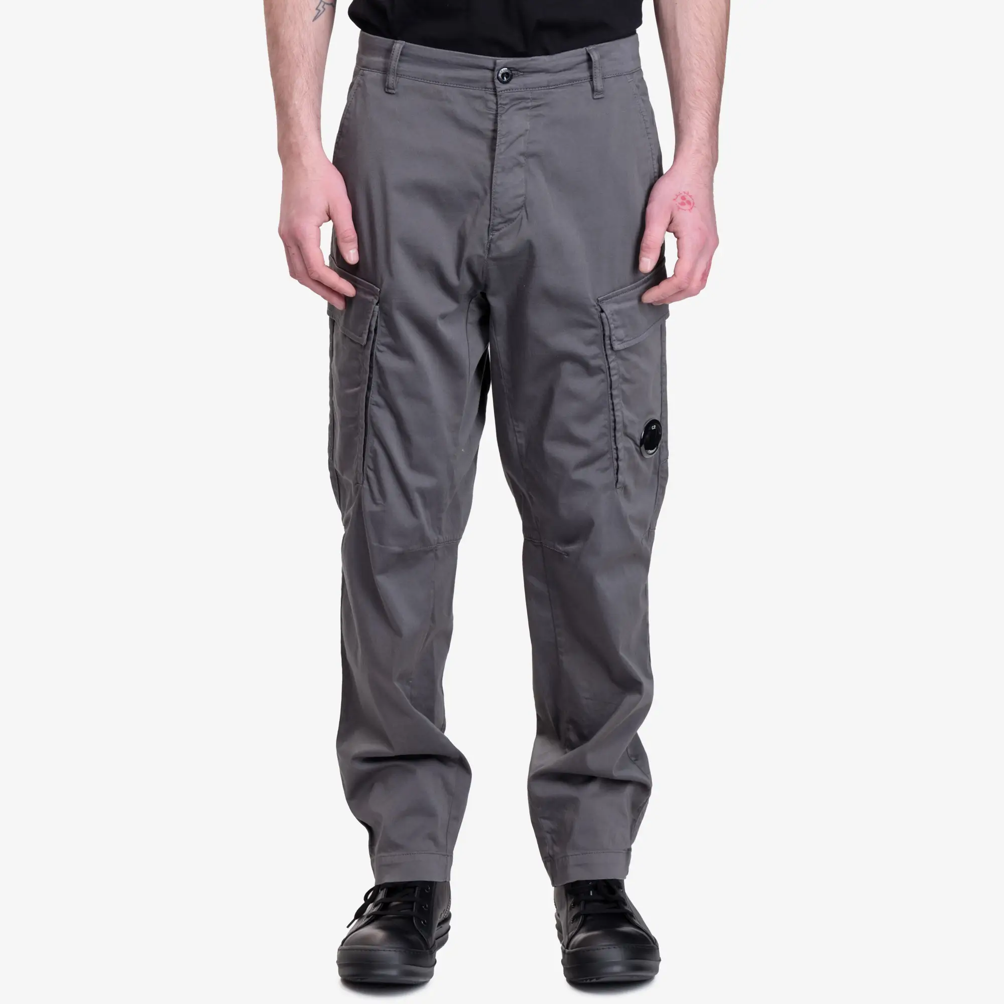 Stretch Sateen Loose Cargo Pants