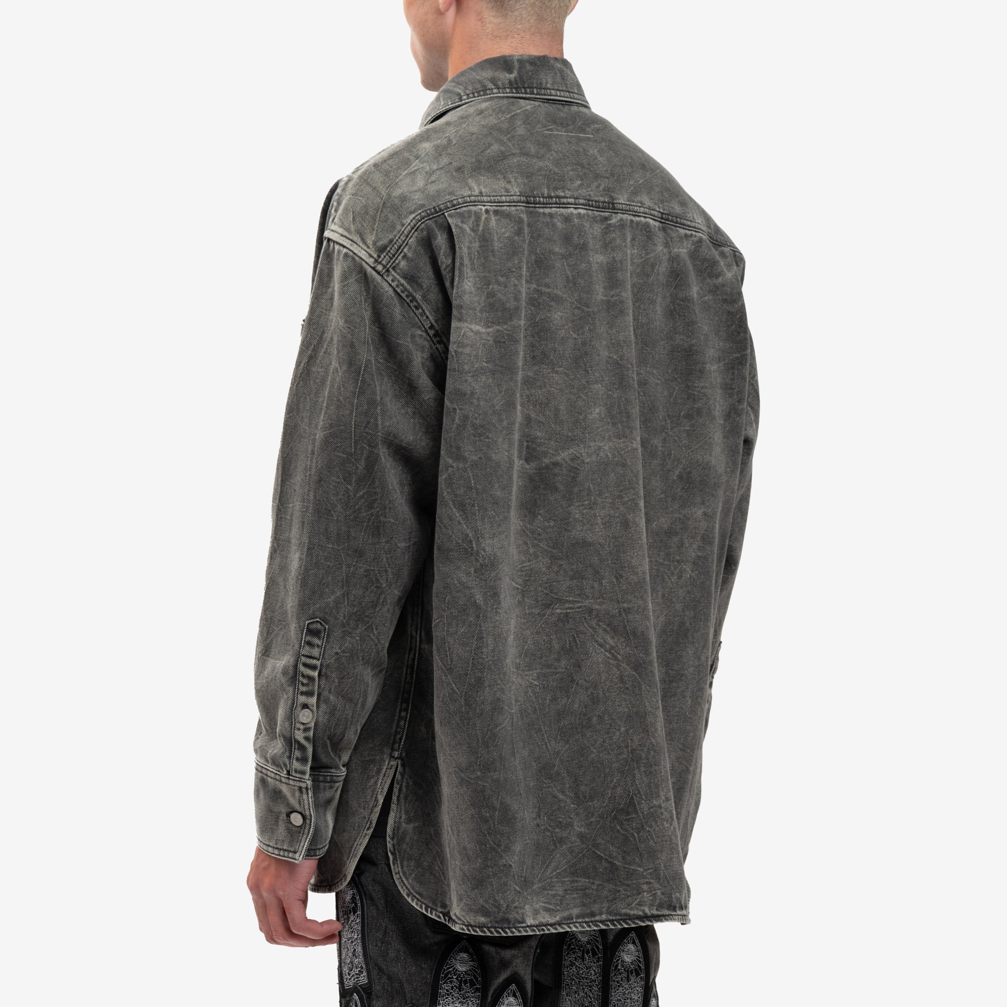 Crinkle Wash Denim Shirt - Image 4