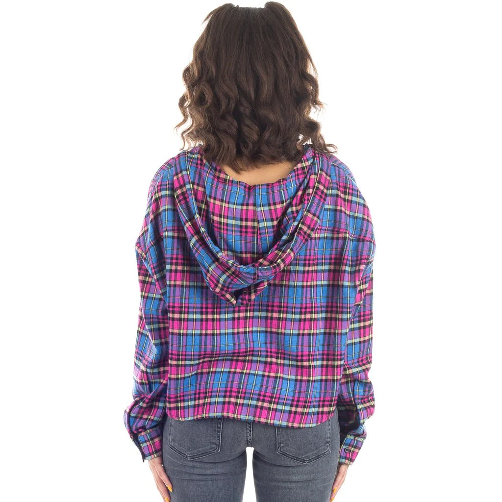 Womens Cropped Hooded Shirt - Image 3