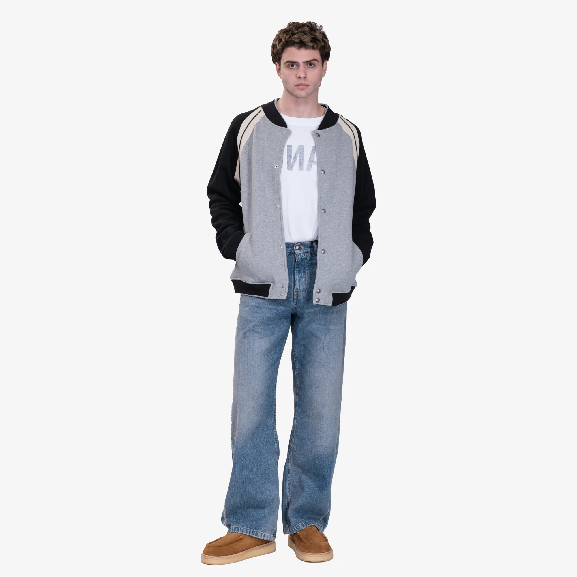 Curved Logo Track Varsity Jacket - Image 2