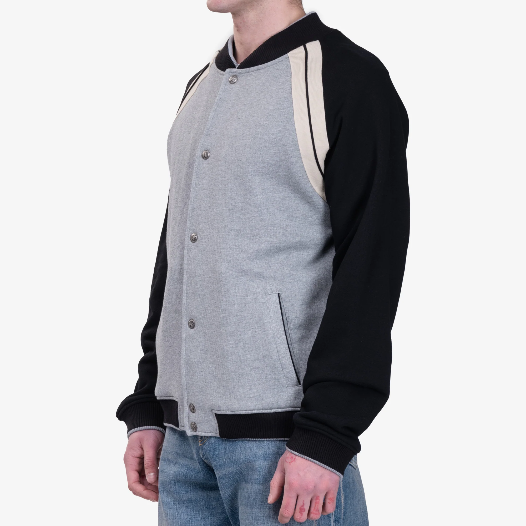 Curved Logo Track Varsity Jacket - Image 3