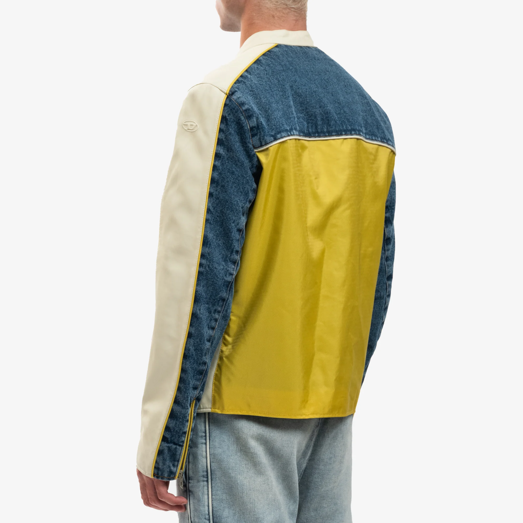Denim Contrast Leather Jacket - Image 4