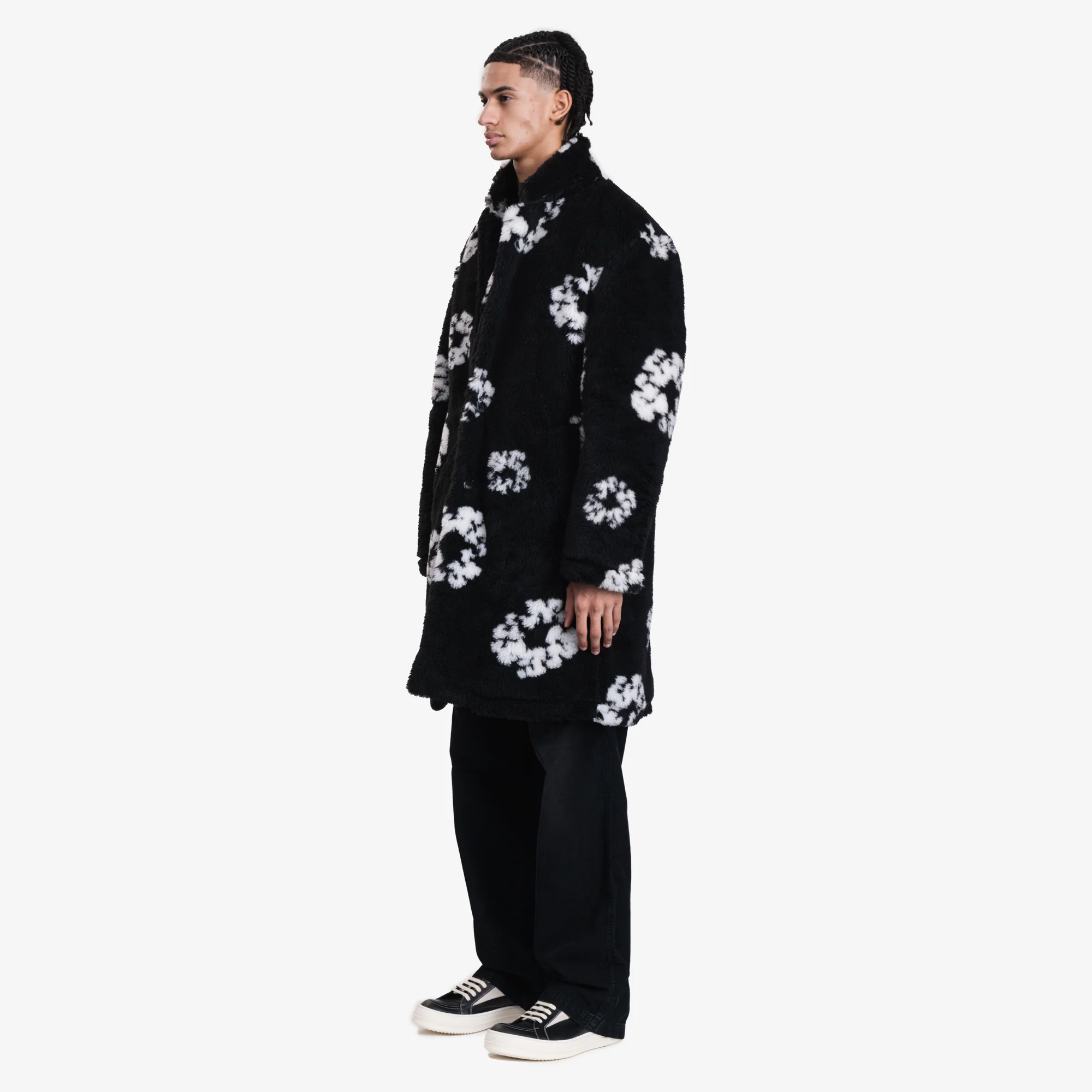 Denim Tears Wreath Faux Fur Coat - Image 3