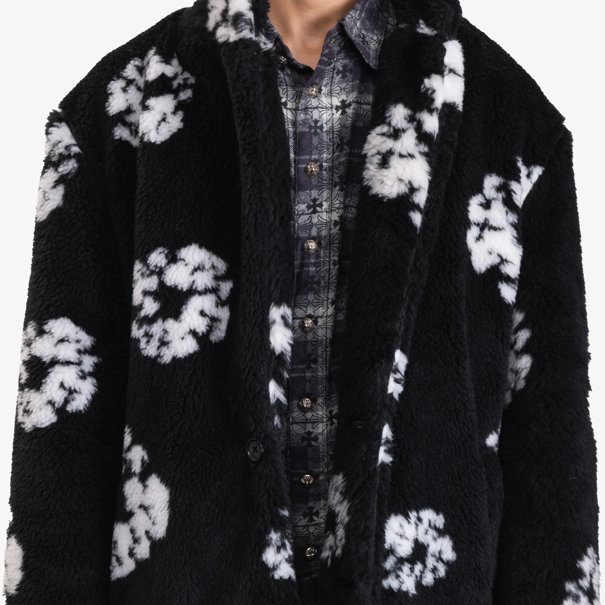 Denim Tears Wreath Faux Fur Coat - Image 5