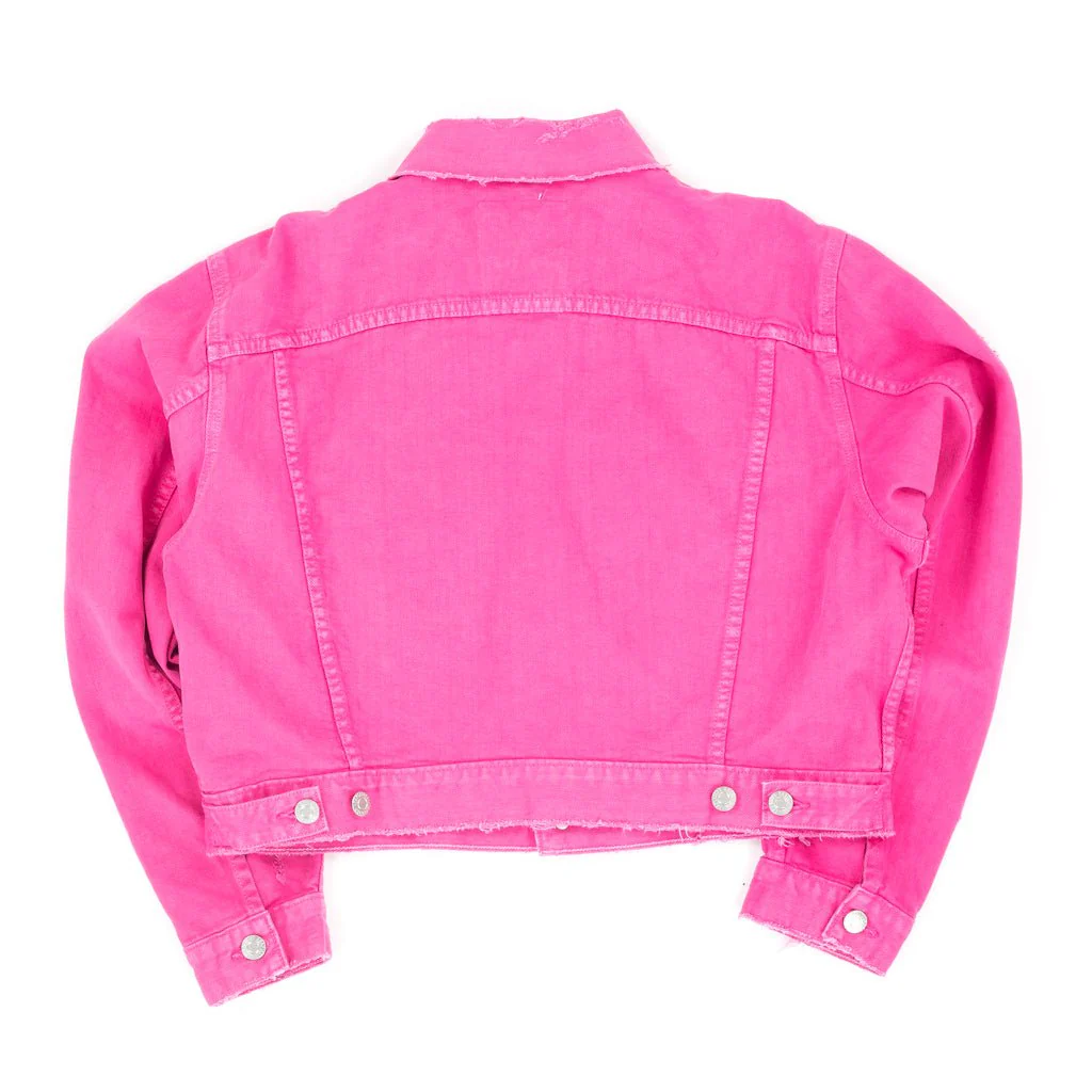 Womens Distressed Cropped Jean Jacket - Image 5
