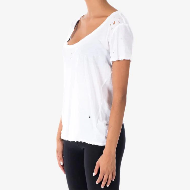 Womens Distressed Jersey Tee - Image 3