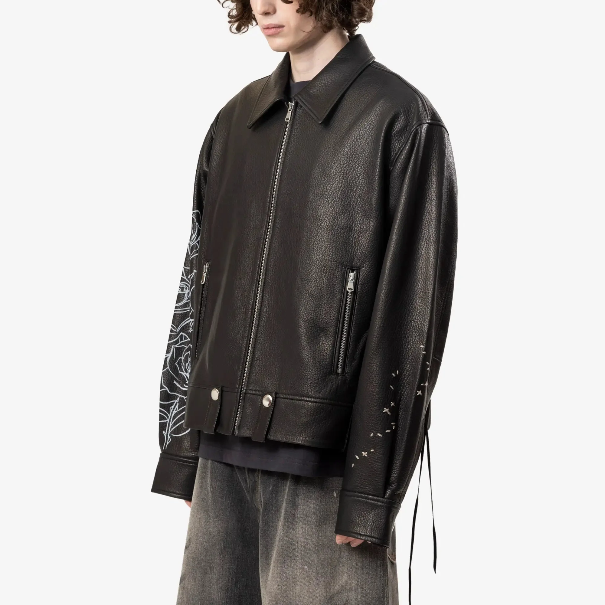 Roses Leather Jacket - Image 3
