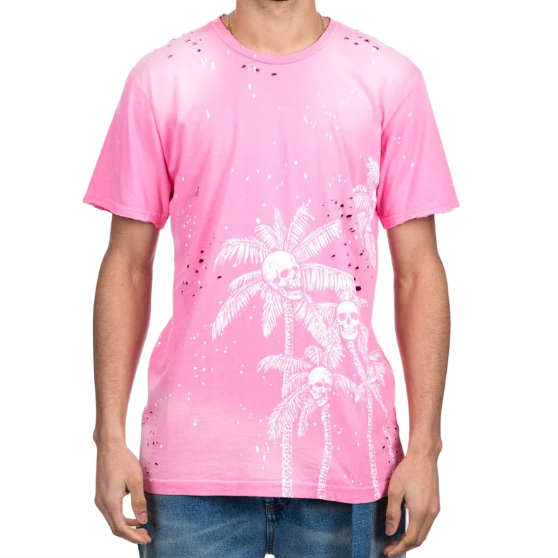 Skull Palms Paint Splatter T-Shirt