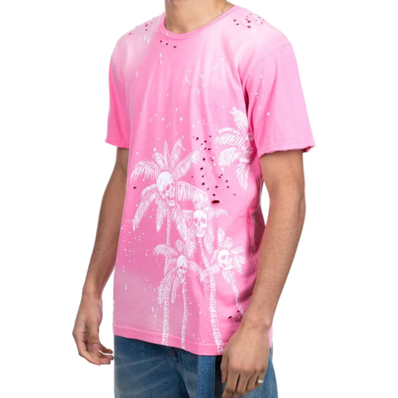 Skull Palms Paint Splatter T-Shirt - Image 3