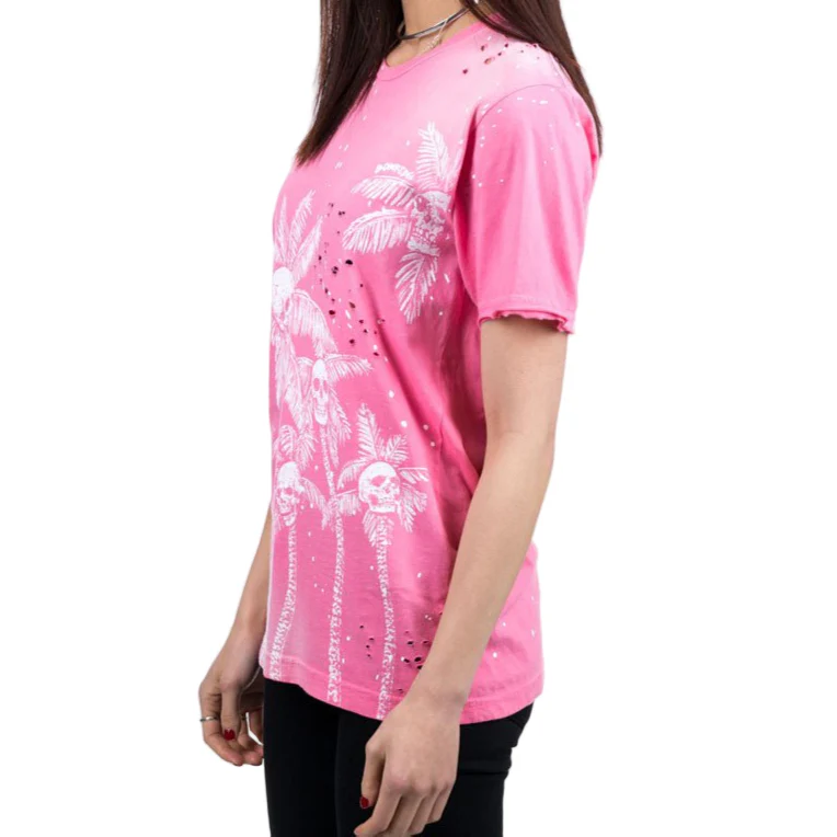 Skull Palms Paint Splatter T-Shirt - Image 4