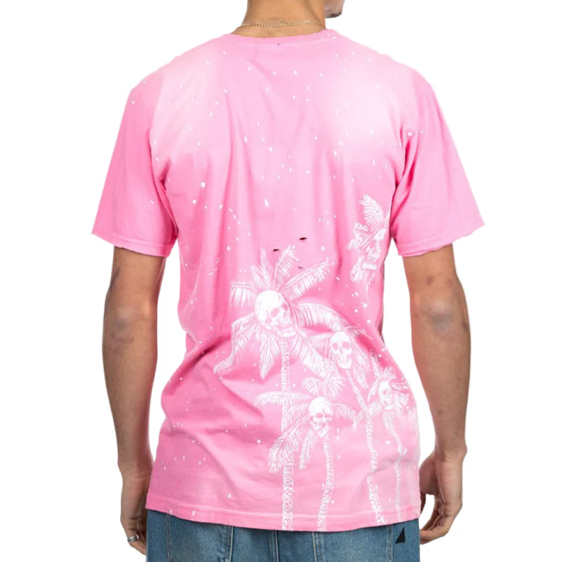 Skull Palms Paint Splatter T-Shirt - Image 5