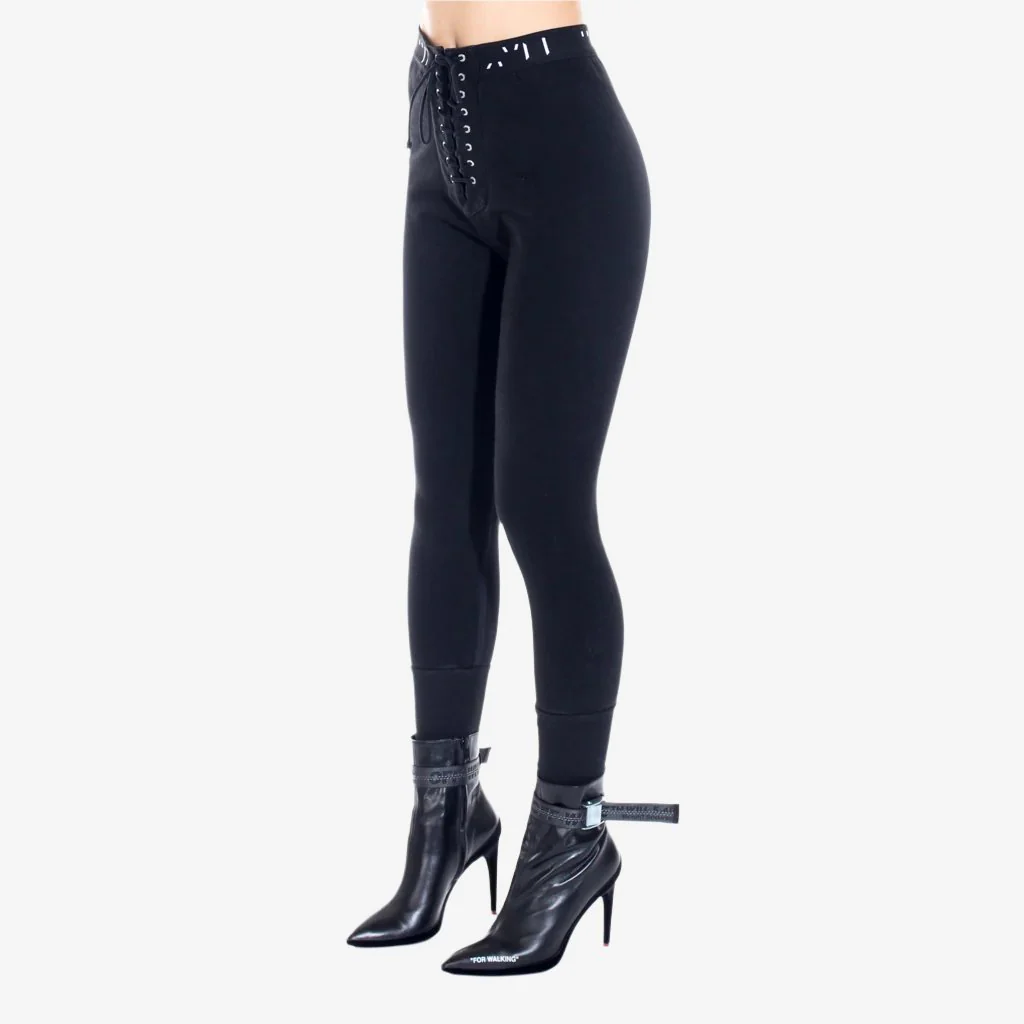 Womens Elastic Laceup Sweatpants - Image 2