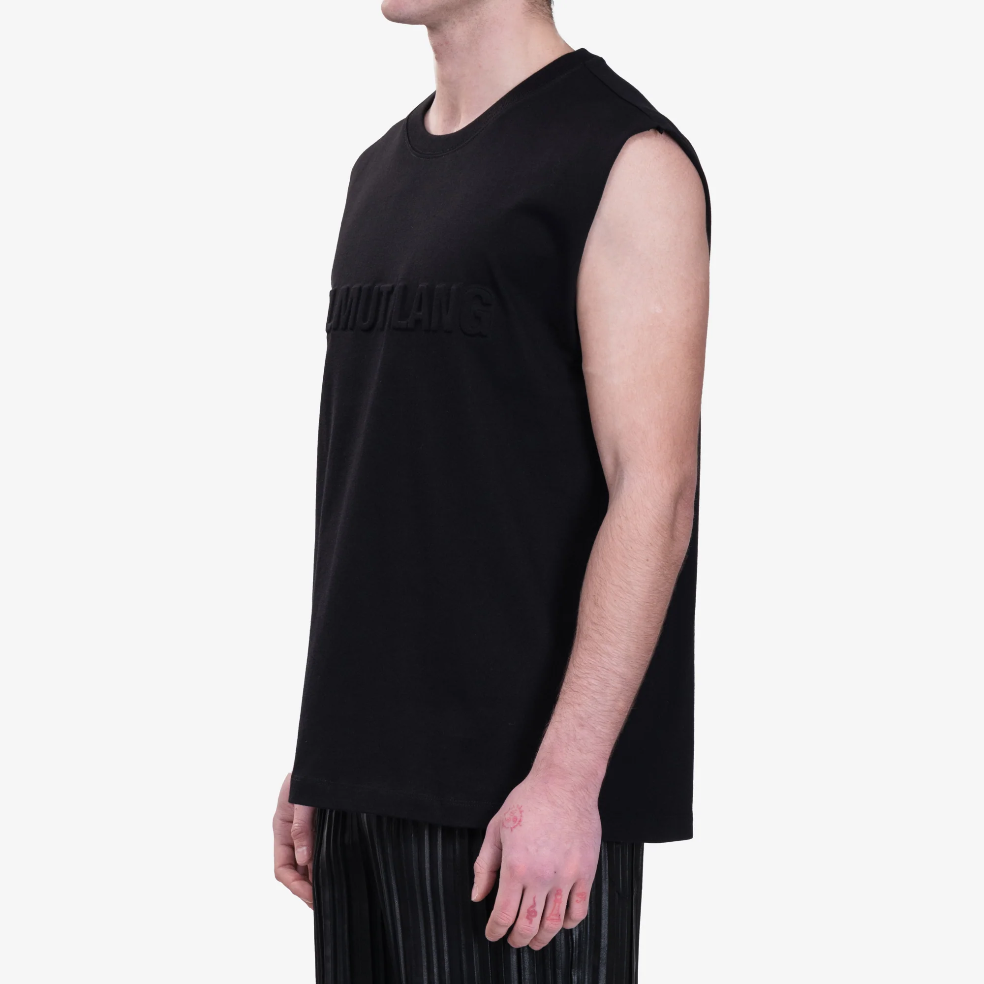 Embossed Sleeveless T-Shirt - Image 3