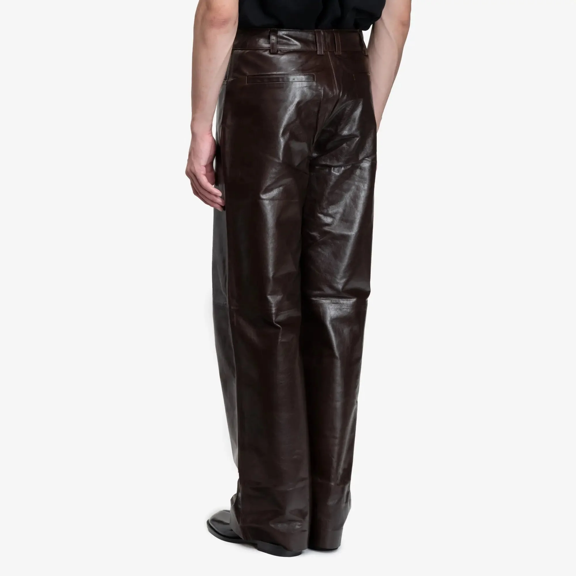 Unisex Leather Straight Leg Pants - Image 4