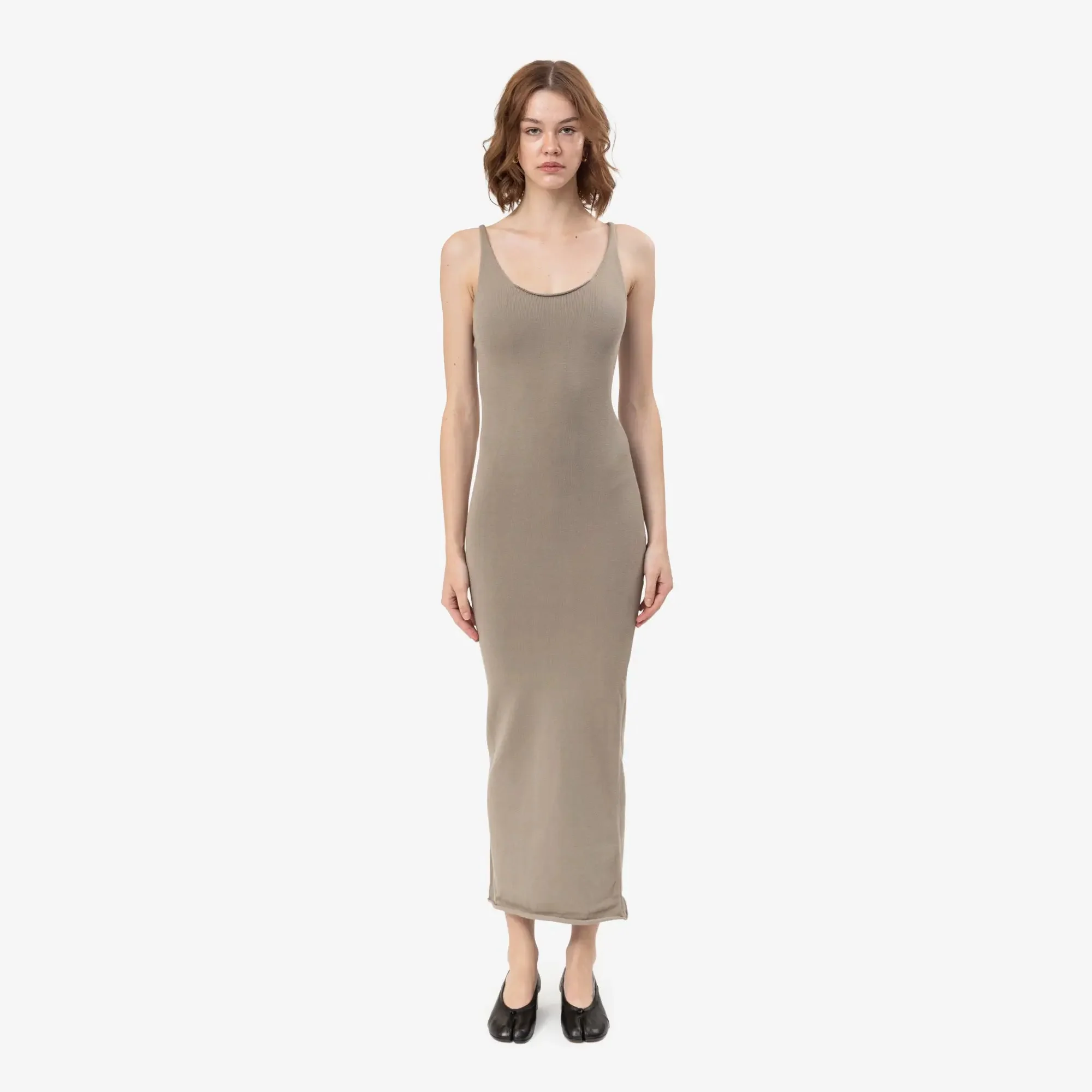 Womens Raw Knit Midi Dress