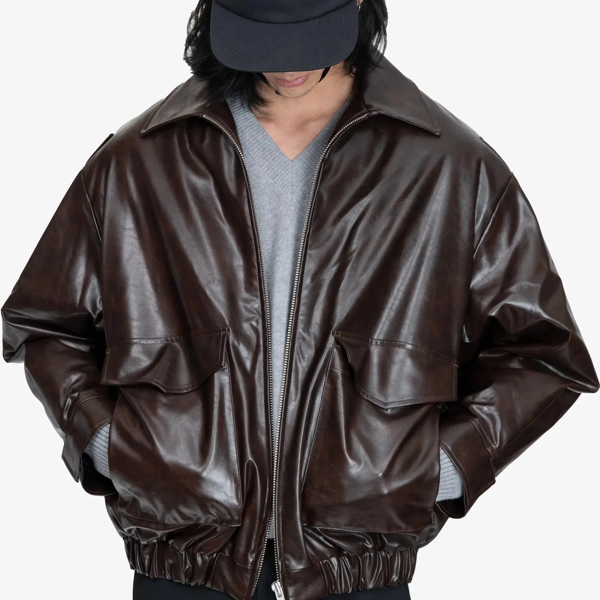 Faux Leather Jacket - Image 5