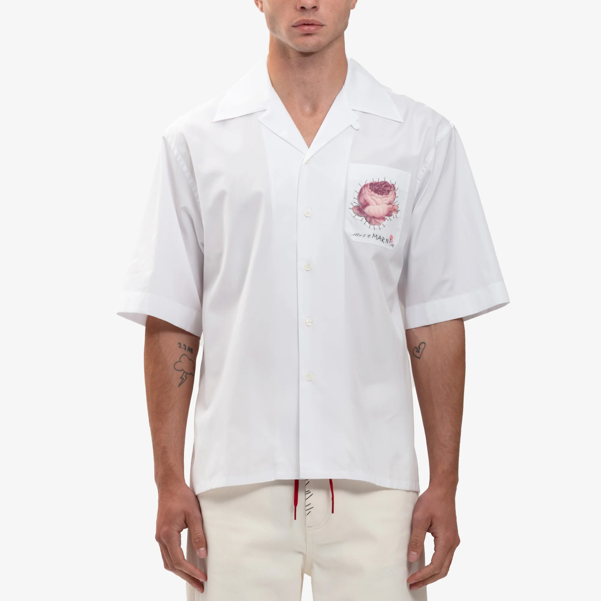 Flower Pocket Bowling Shirt