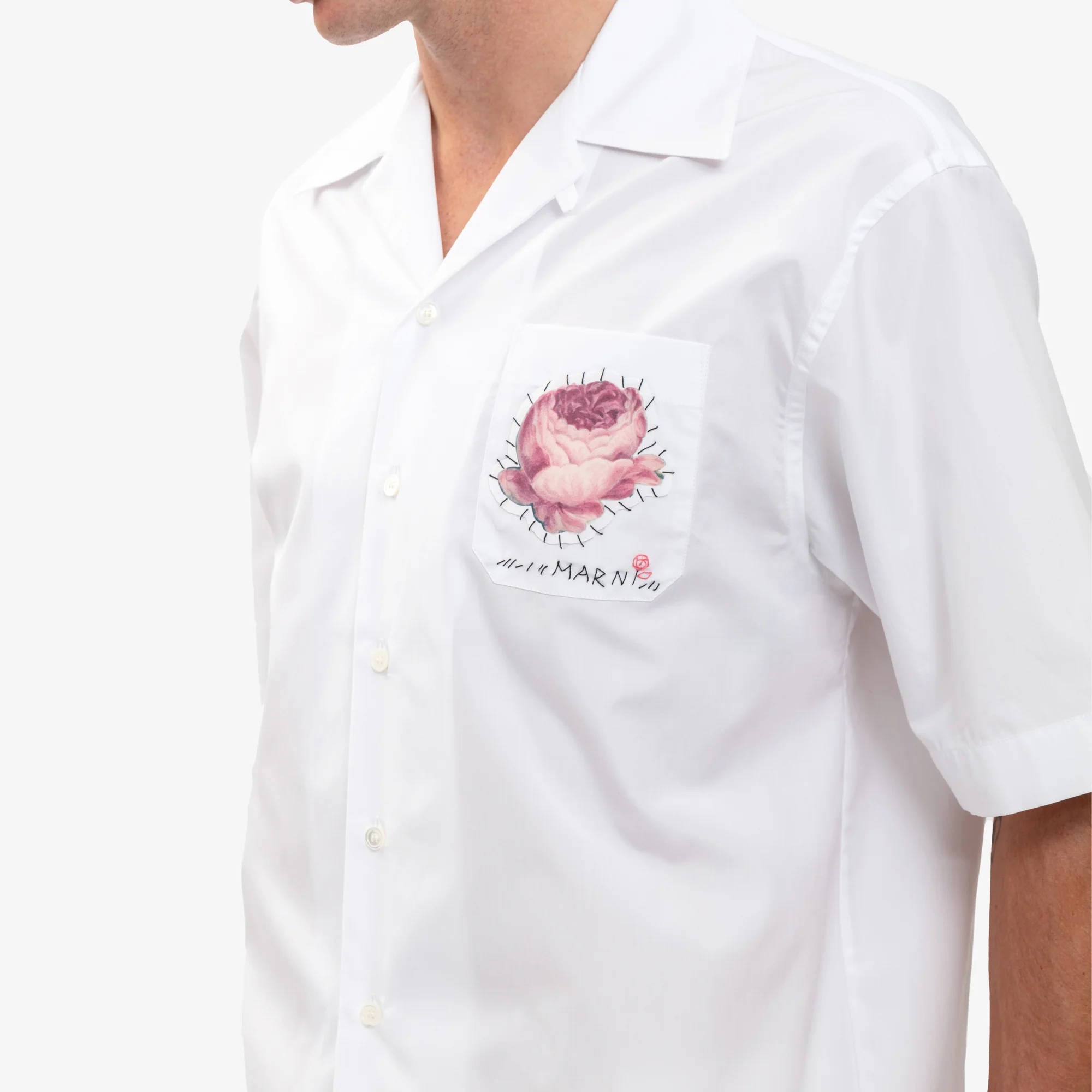 Flower Pocket Bowling Shirt - Image 5