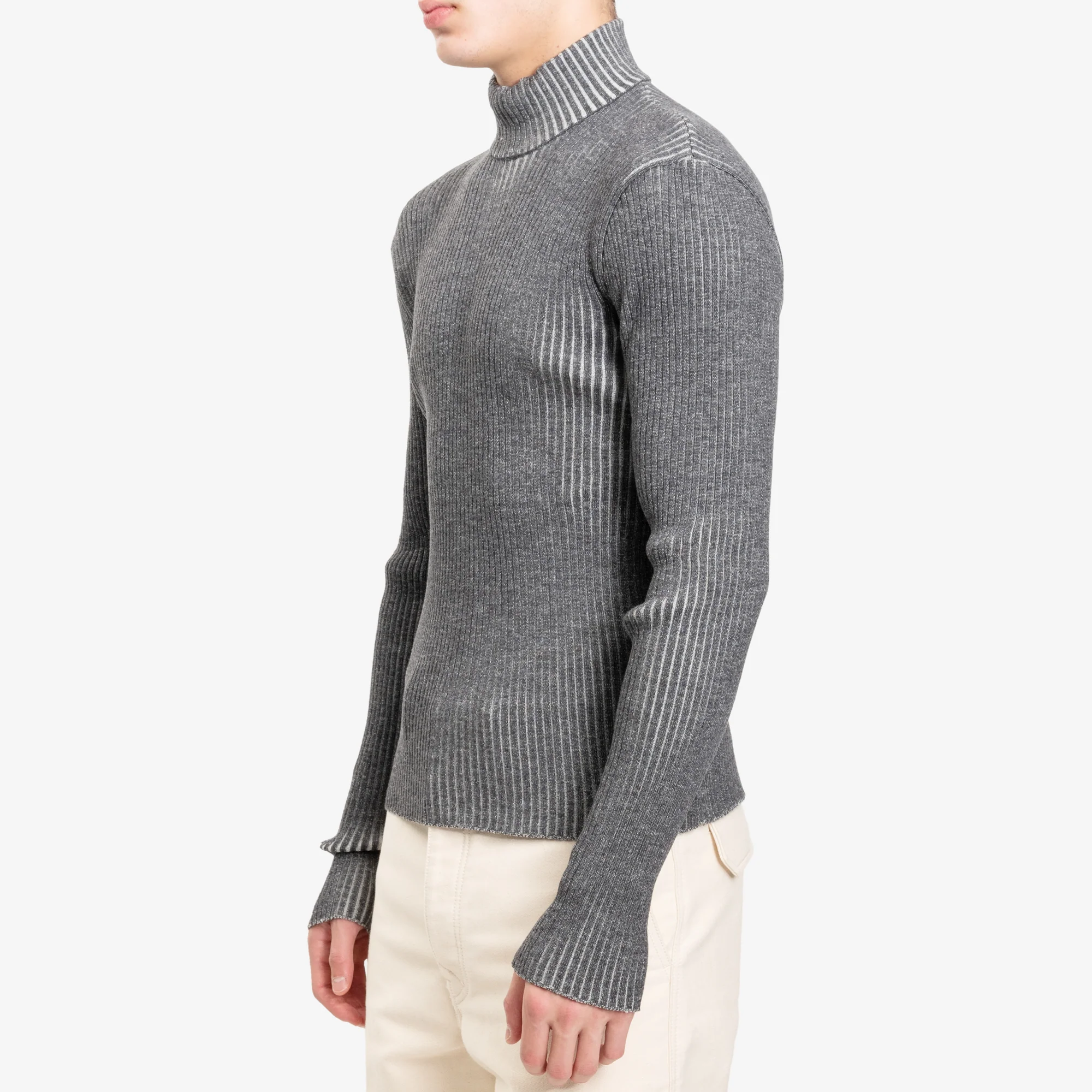 Funnel Neck Contrast Sweater - Image 3