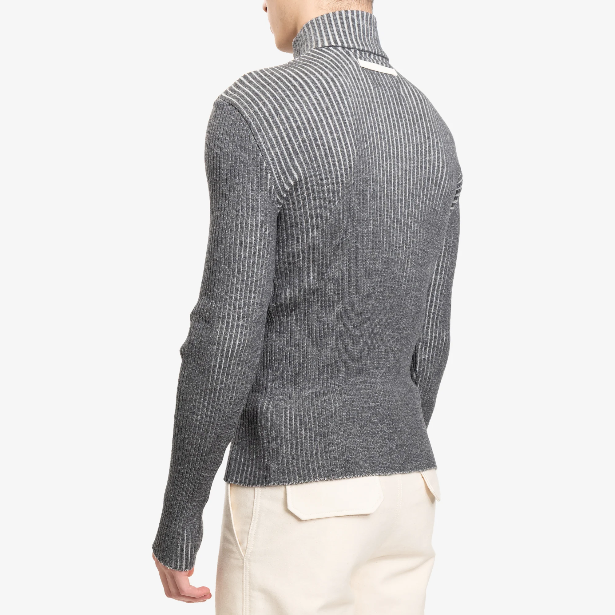 Funnel Neck Contrast Sweater - Image 4