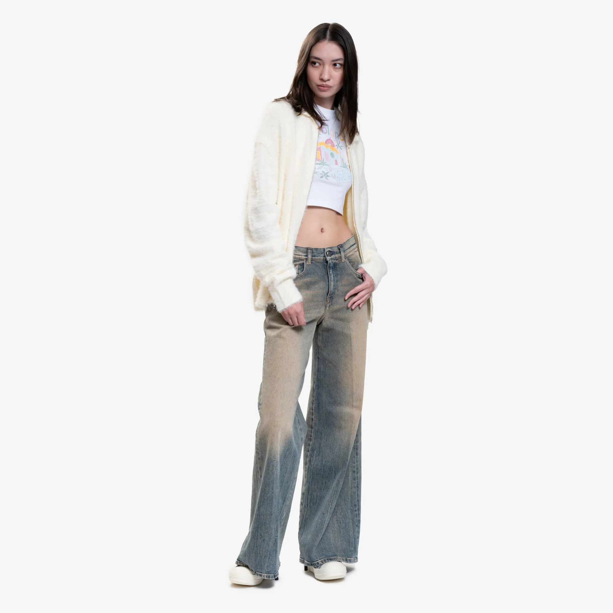 Fuzzy Zip Sweater - Image 2