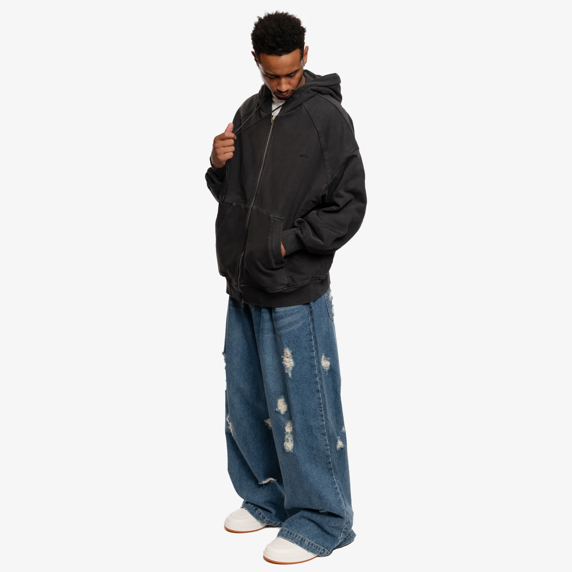 Garment Dyed Zip Up Hoody - Image 2
