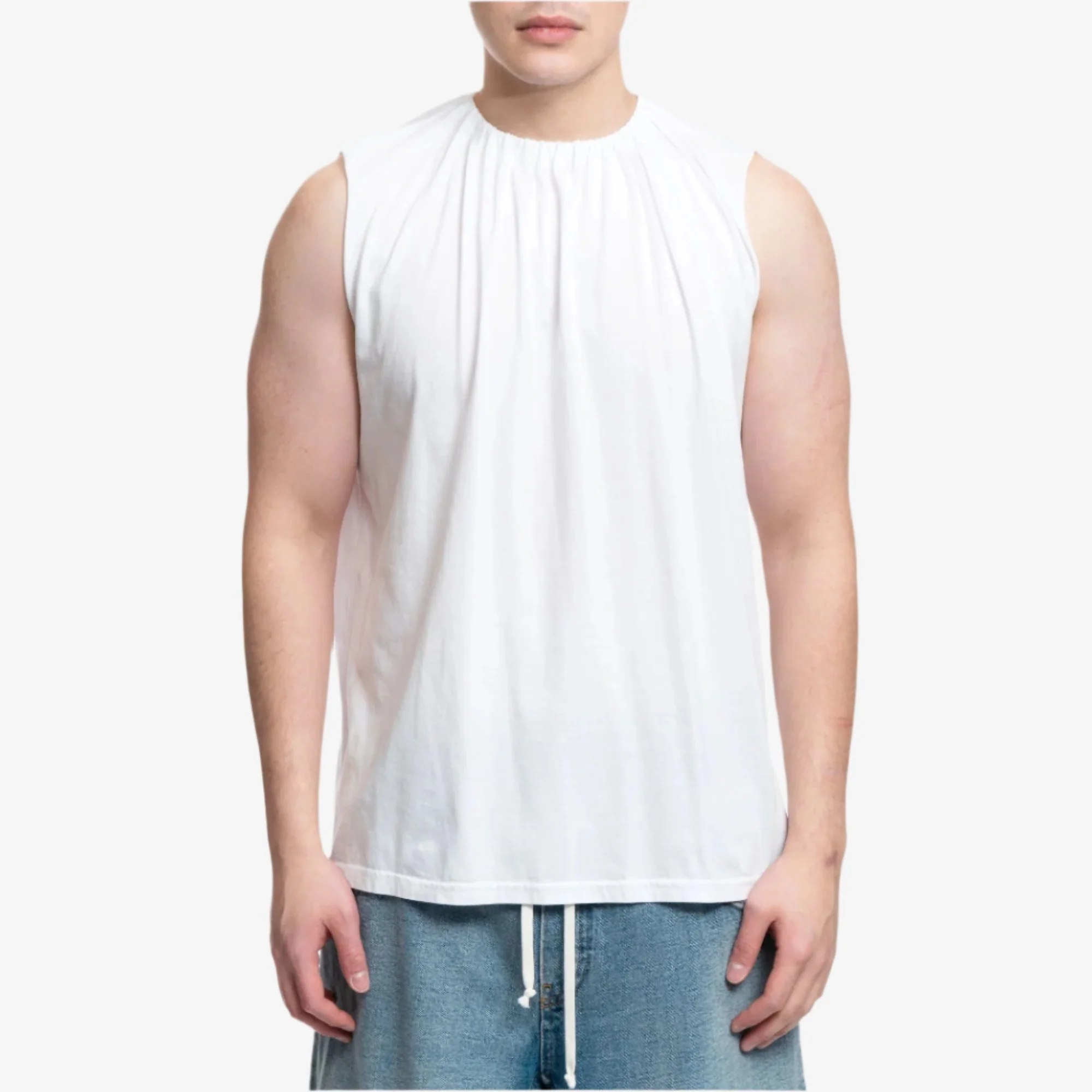 Gathered Collar T-Shirt