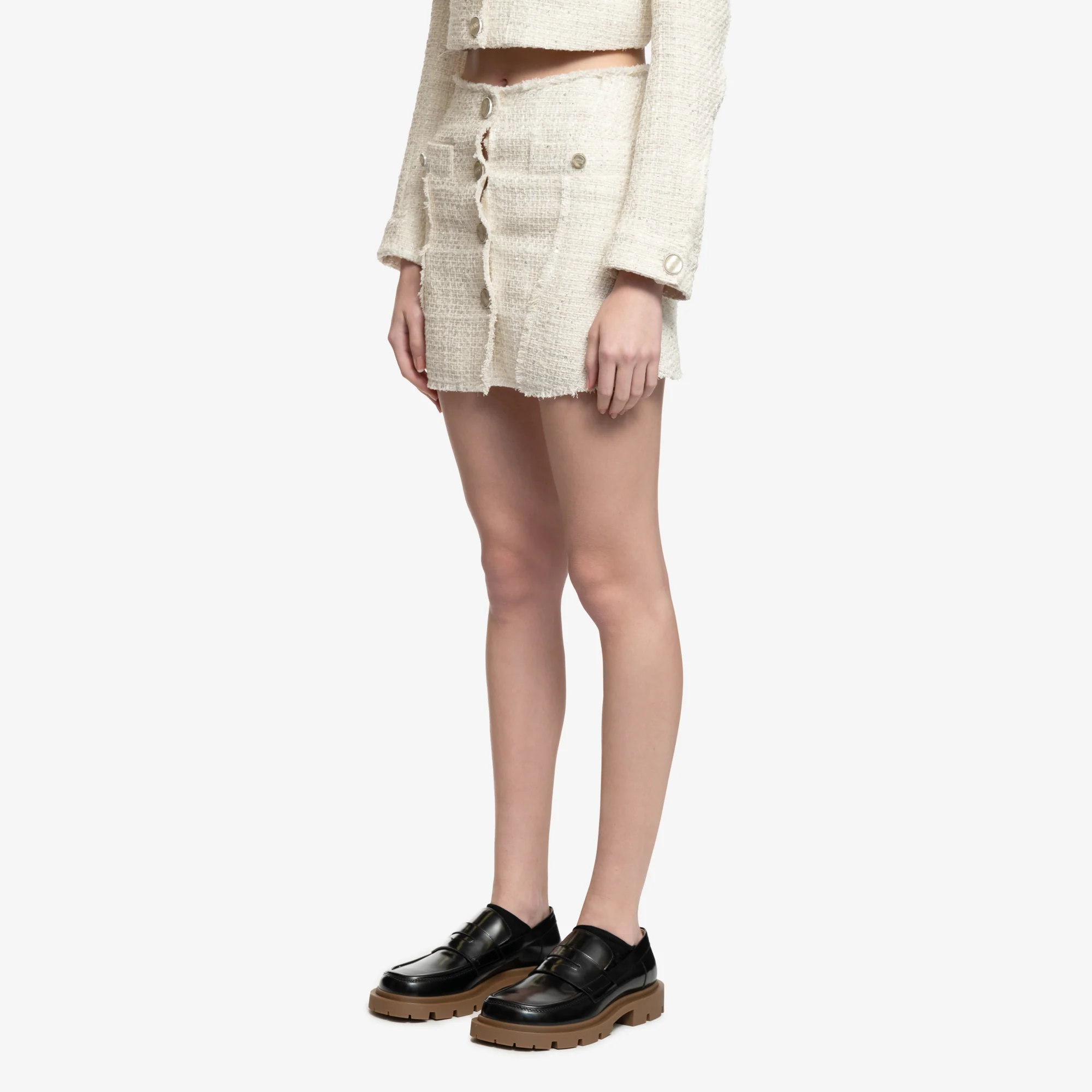 Womens Tweed Mini Skirt - Image 3