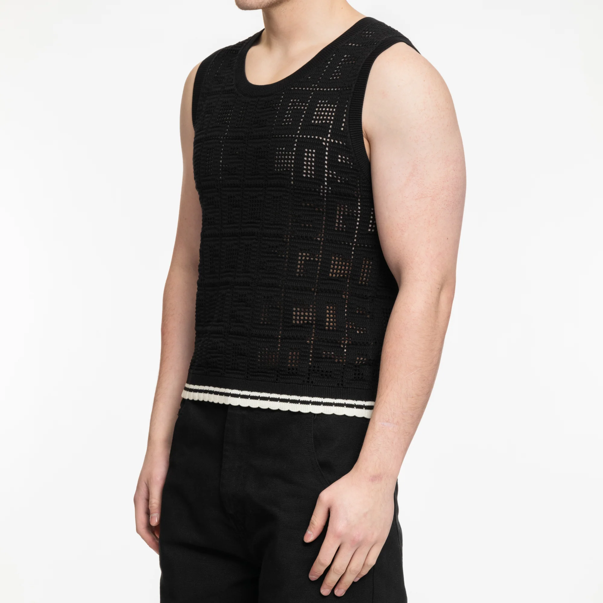 Monogram Macrame Knit Tank Top - Image 3