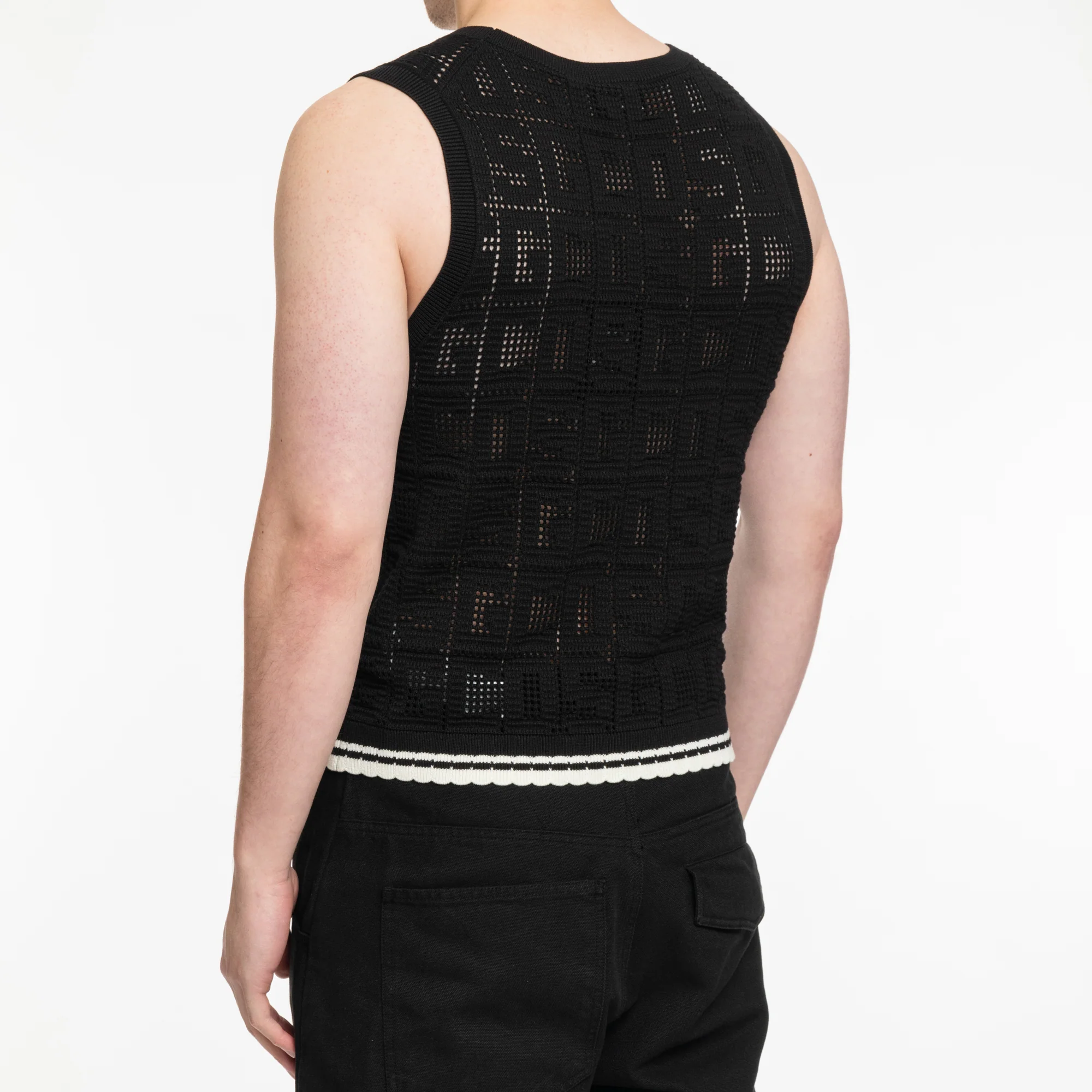 Monogram Macrame Knit Tank Top - Image 4