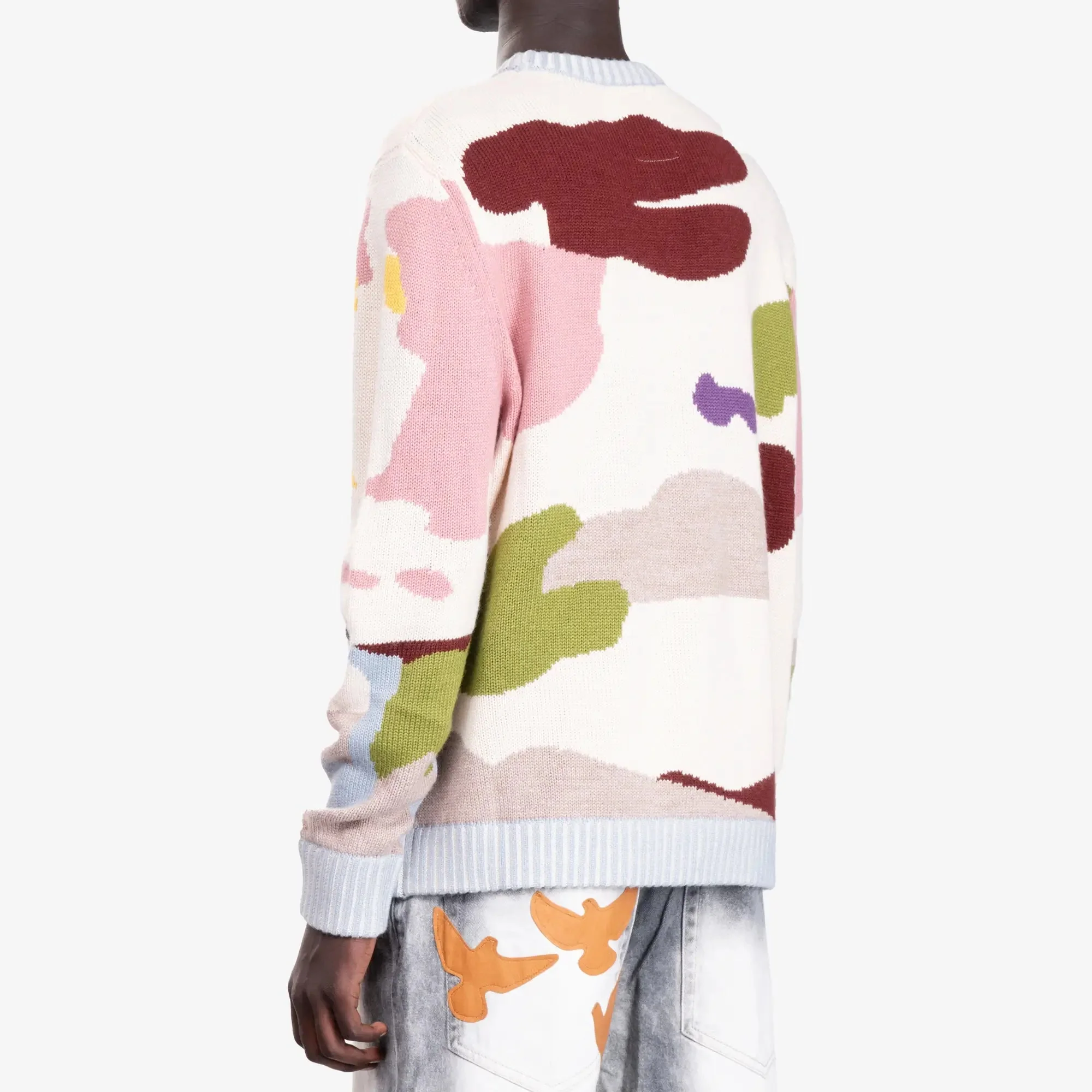 Hand Emb Jacquard Girl Face Sweater - Image 4