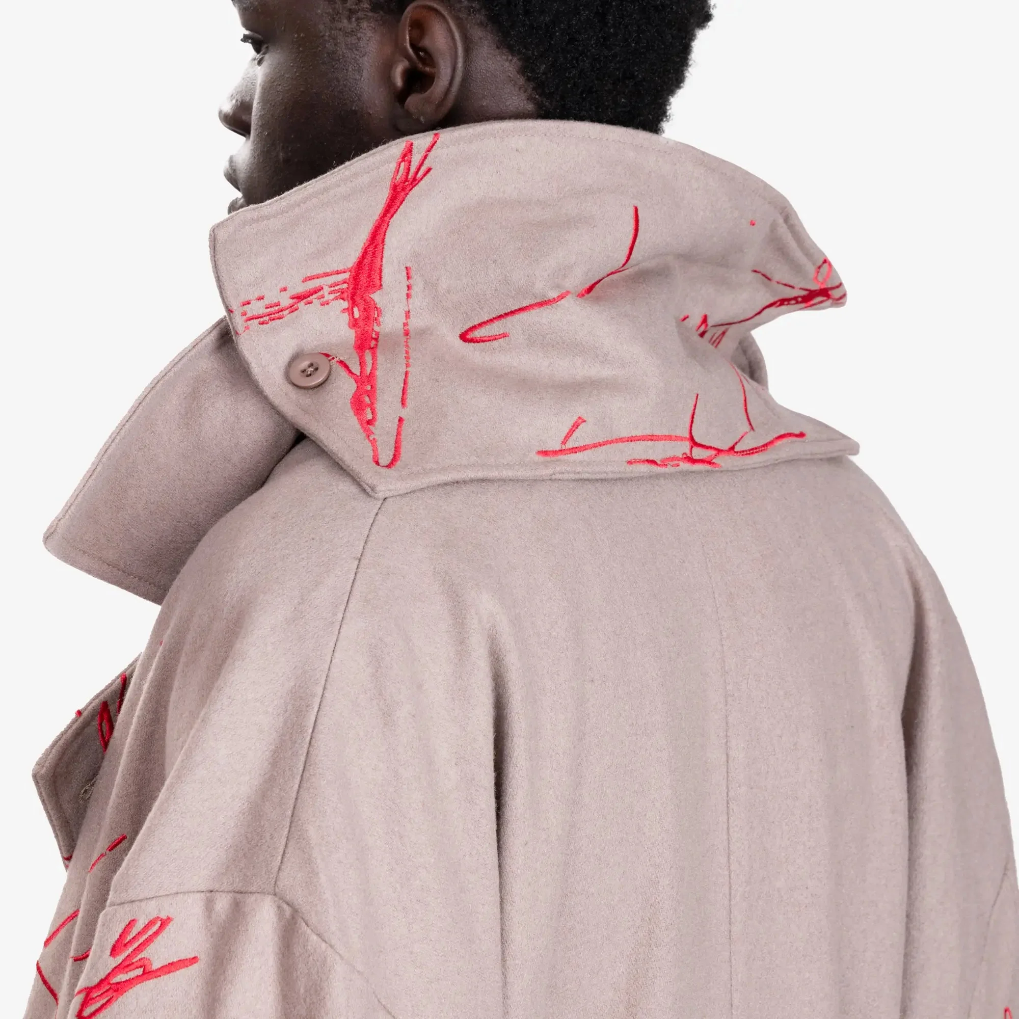 Hatched Emb Face Trench Coat - Image 6