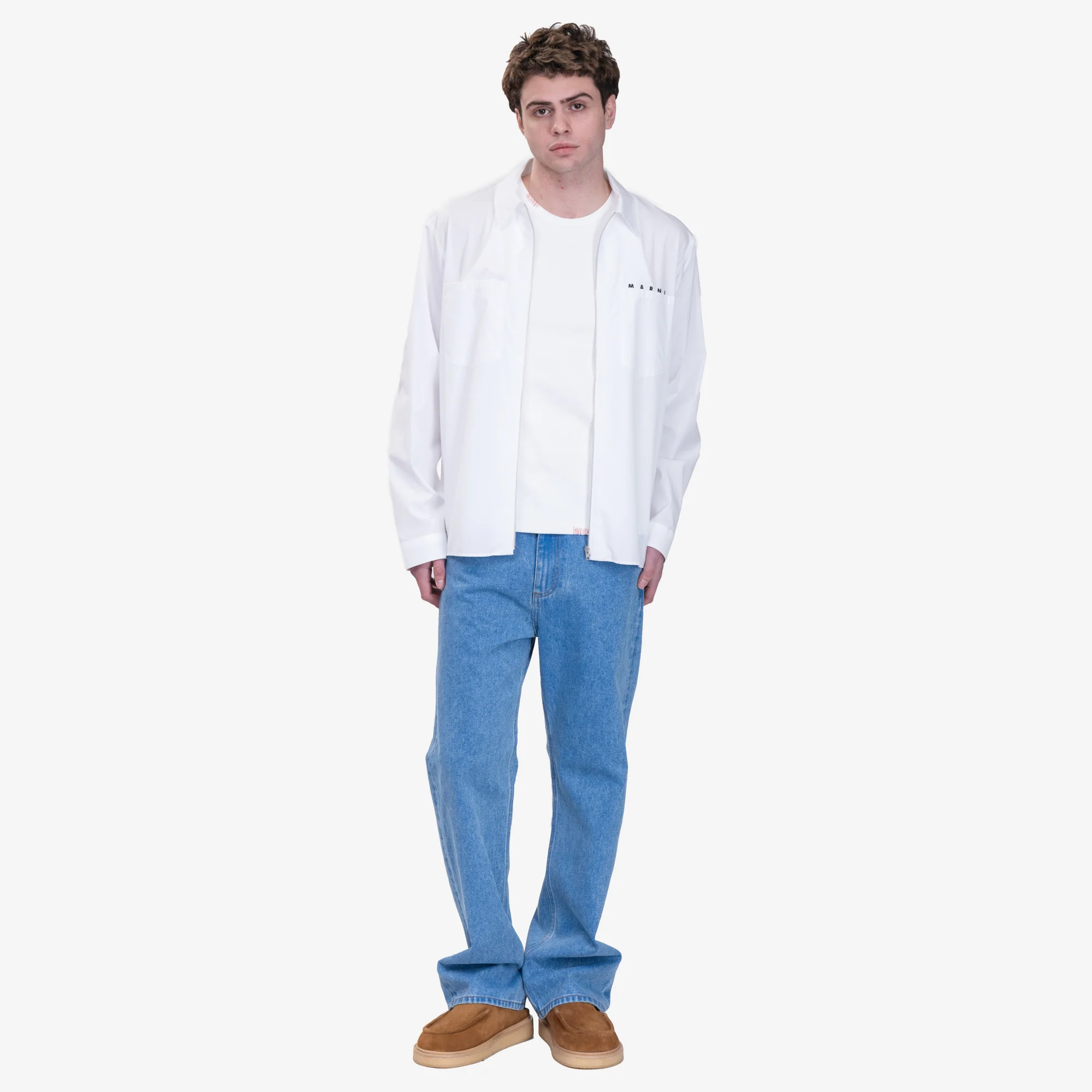Hidden Logo Zip Poplin Shirt - Image 2