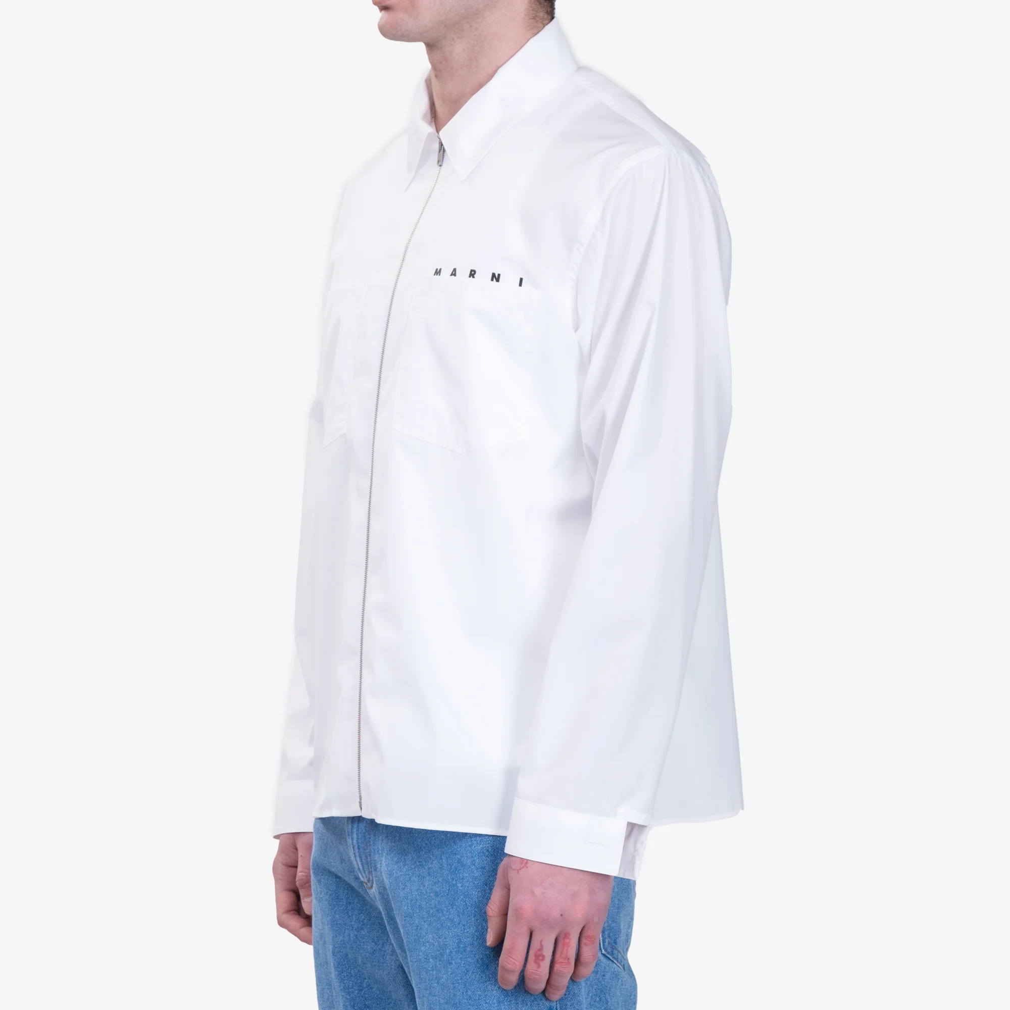 Hidden Logo Zip Poplin Shirt - Image 3