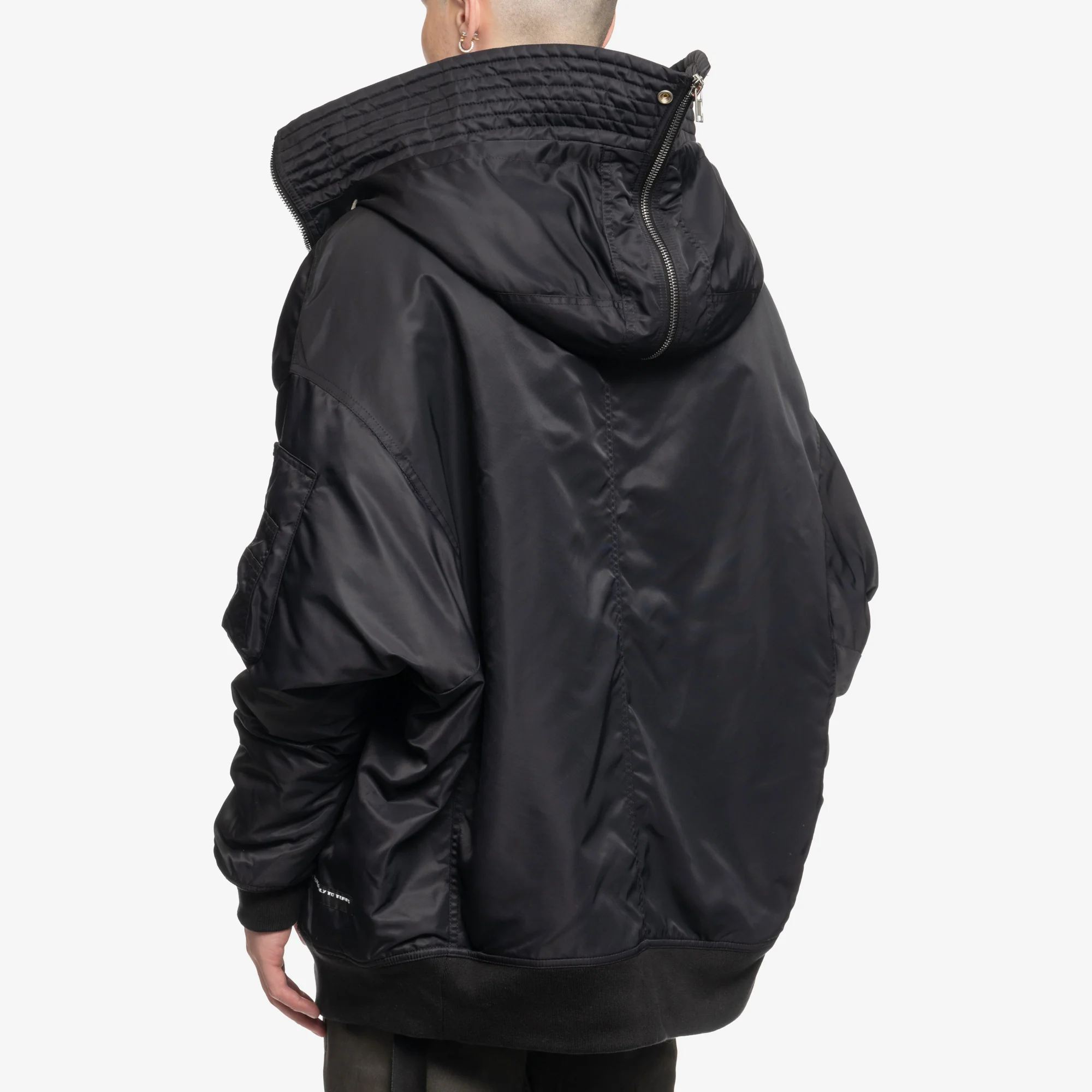Hooded Long Bomber Jacket - Image 4