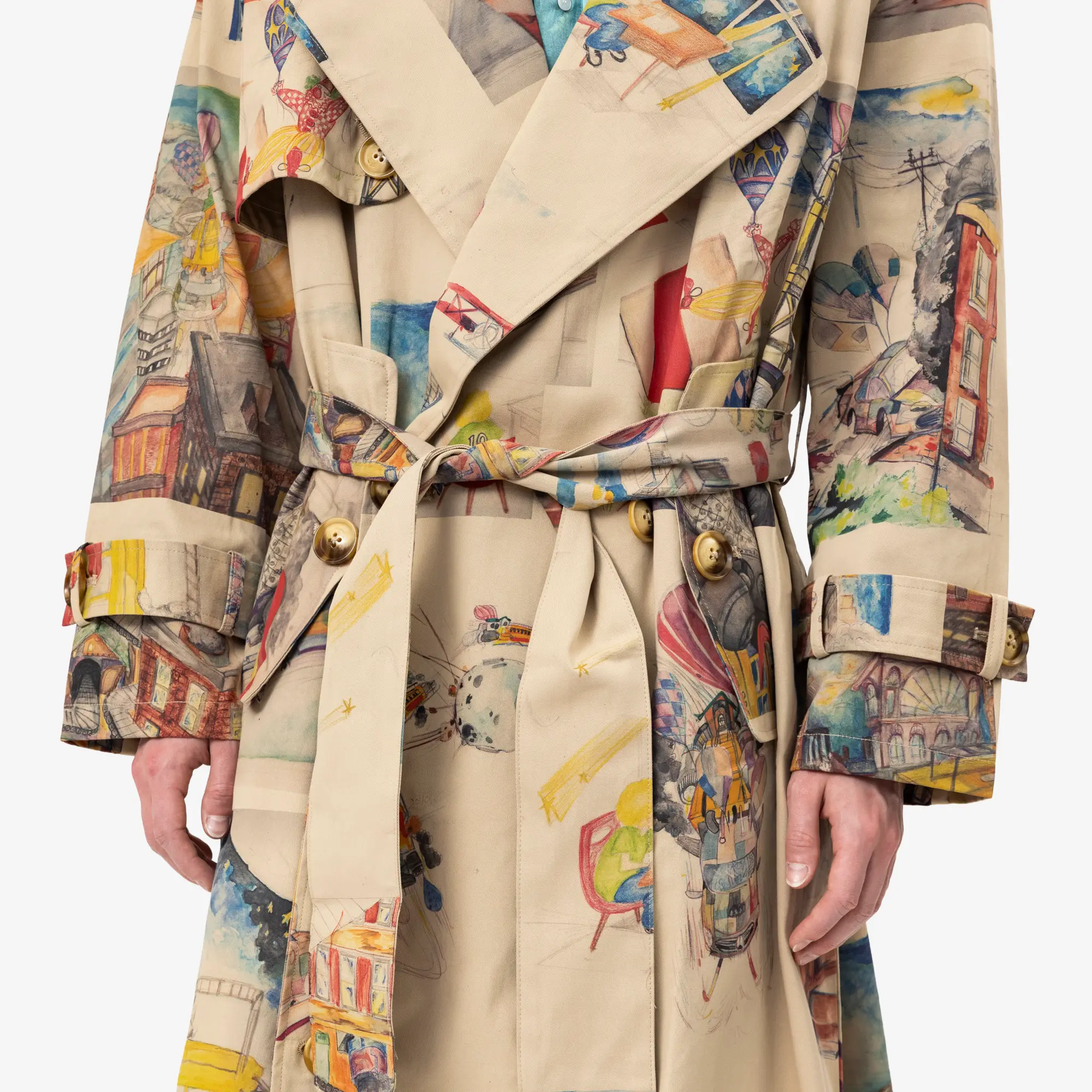 Book Paintings Trenchcoat - Image 5