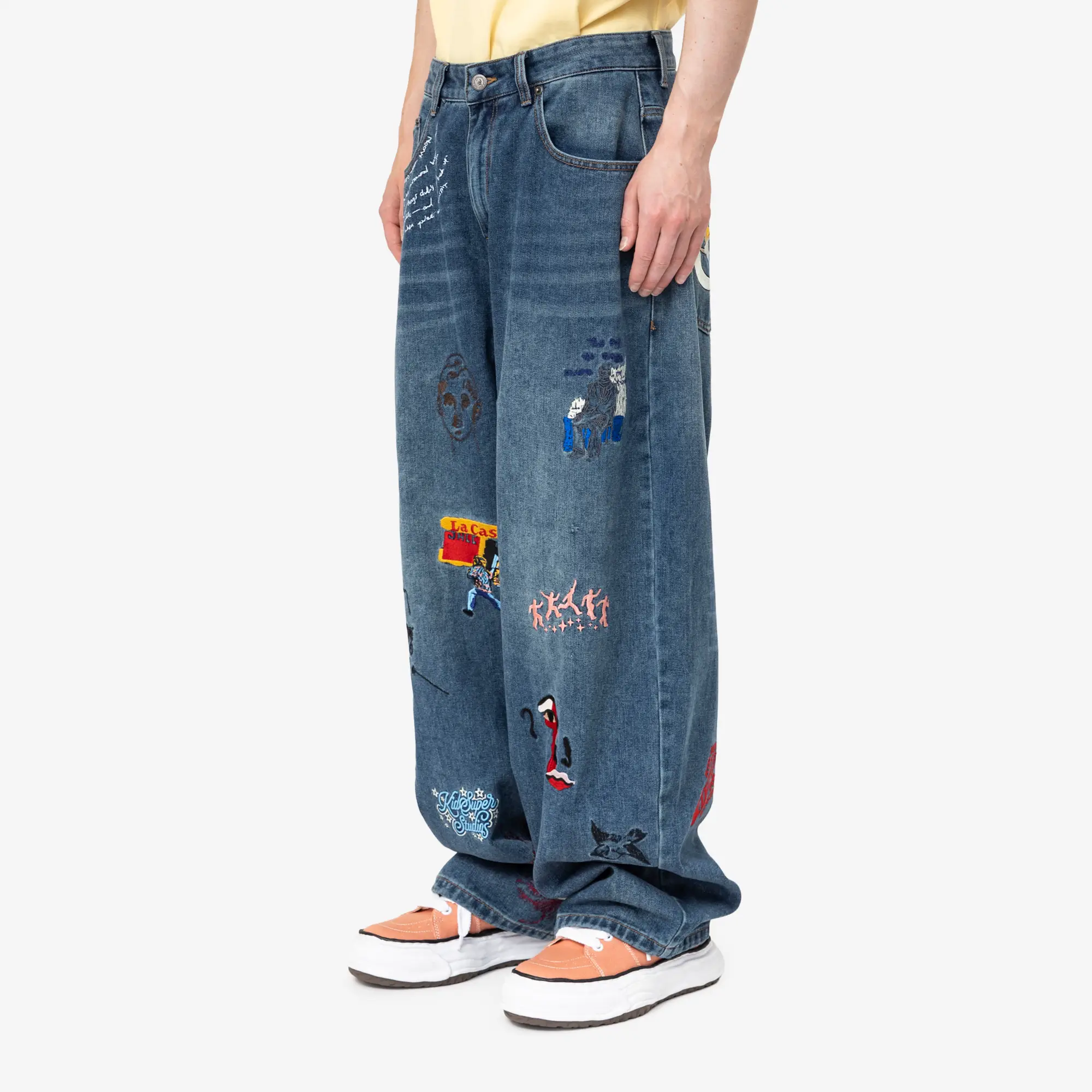 Embroidered Paintings Balloon Jeans - Image 3