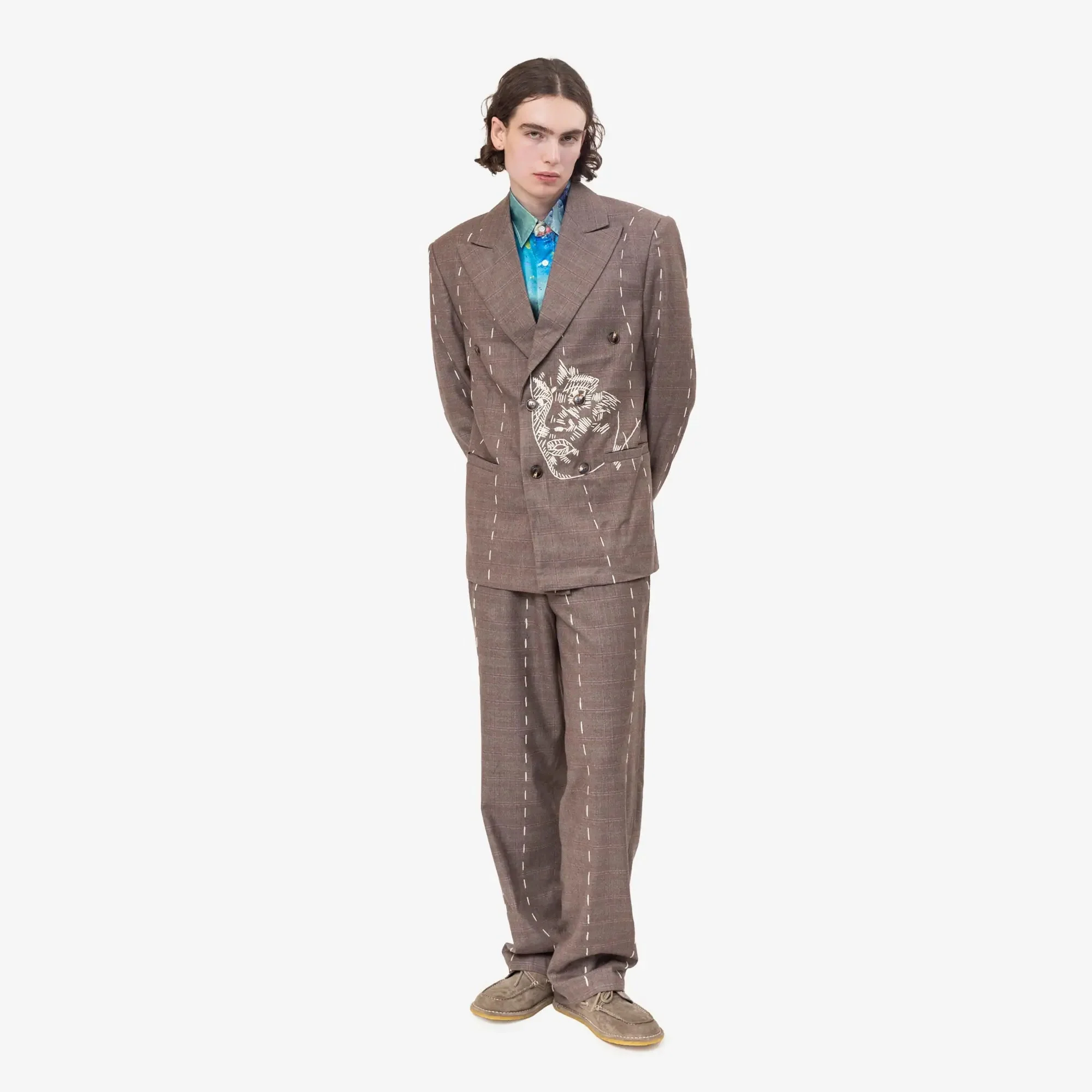 Face Embroidered Blazer - Image 2