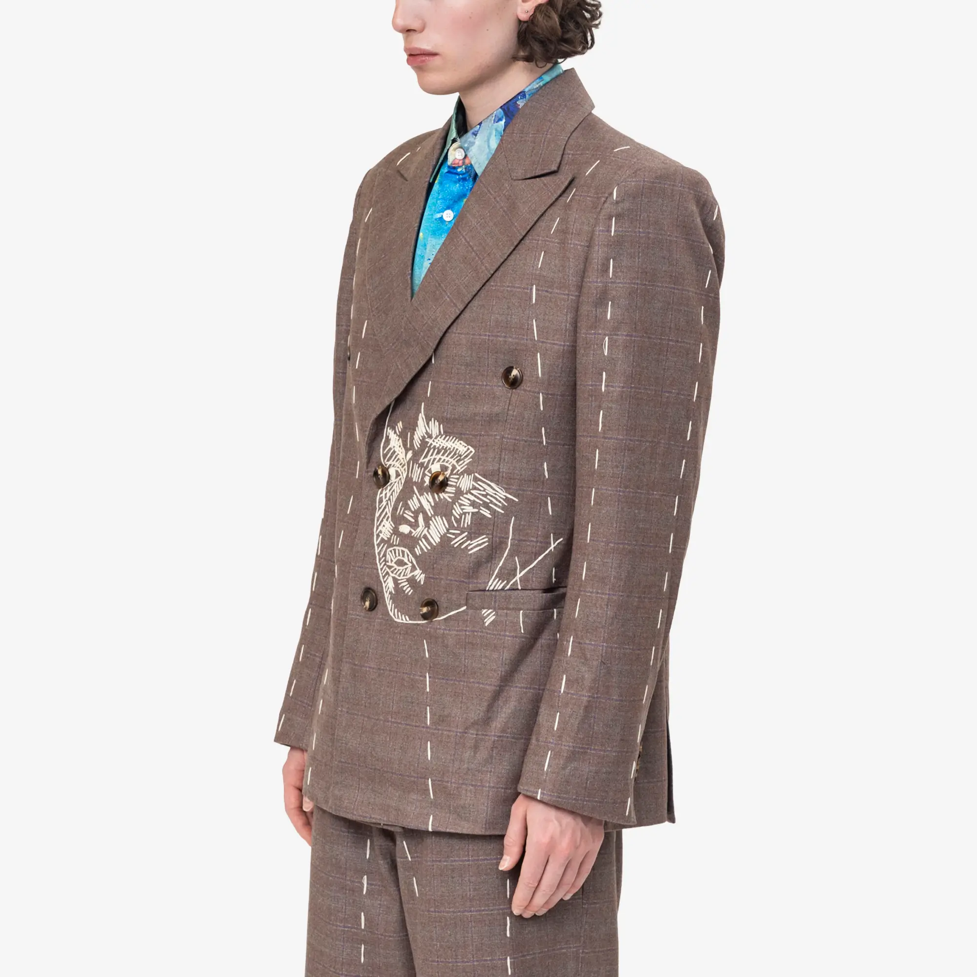Face Embroidered Blazer - Image 3