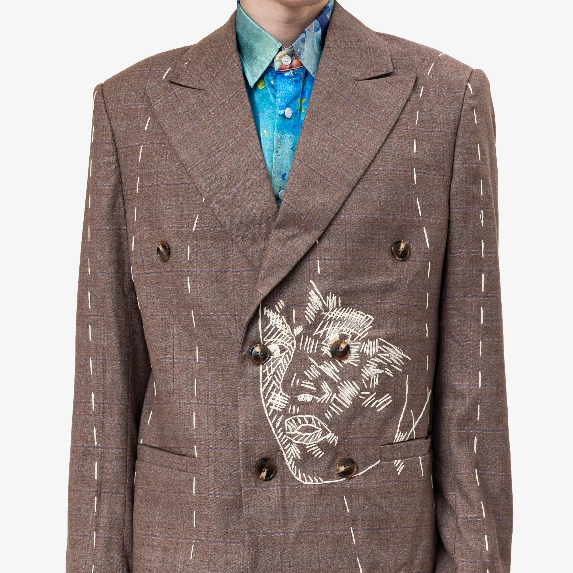 Face Embroidered Blazer - Image 5